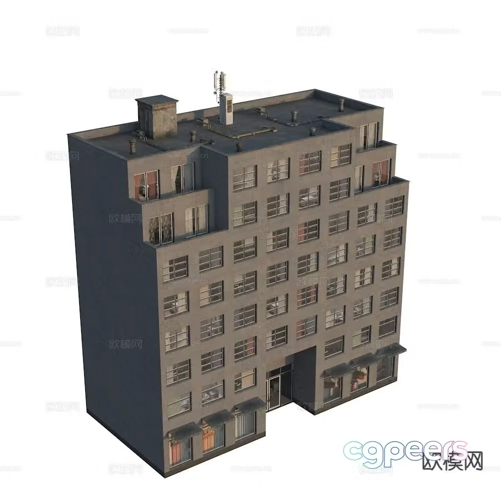 Residential building exterior 3d model