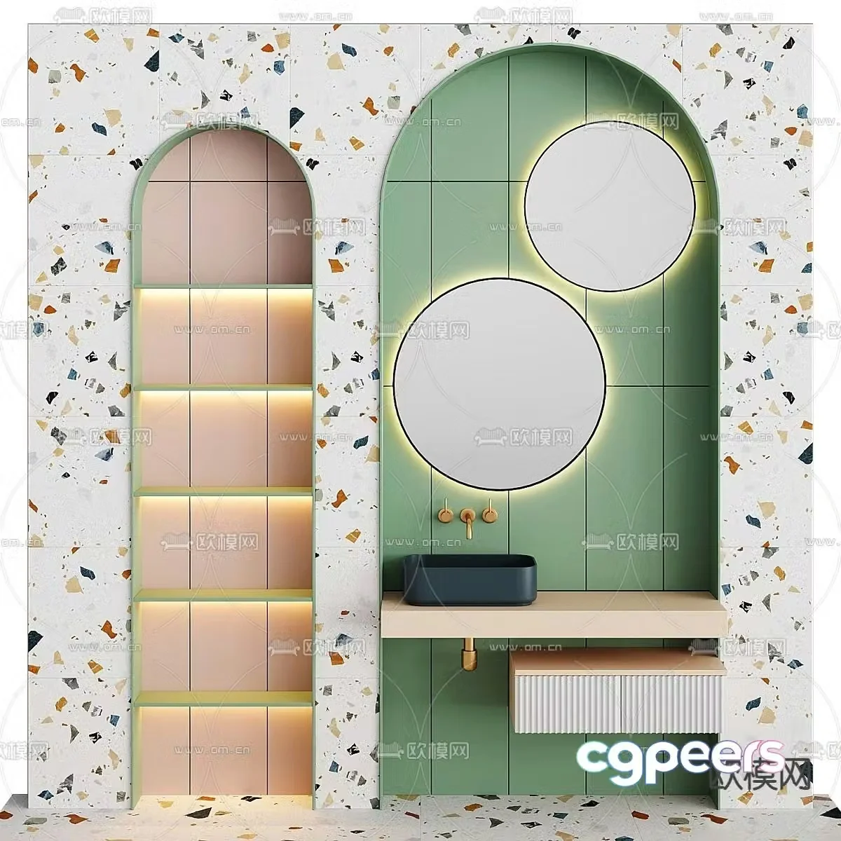 Children’s washbasin Children’s bathroom cabinet 3d model