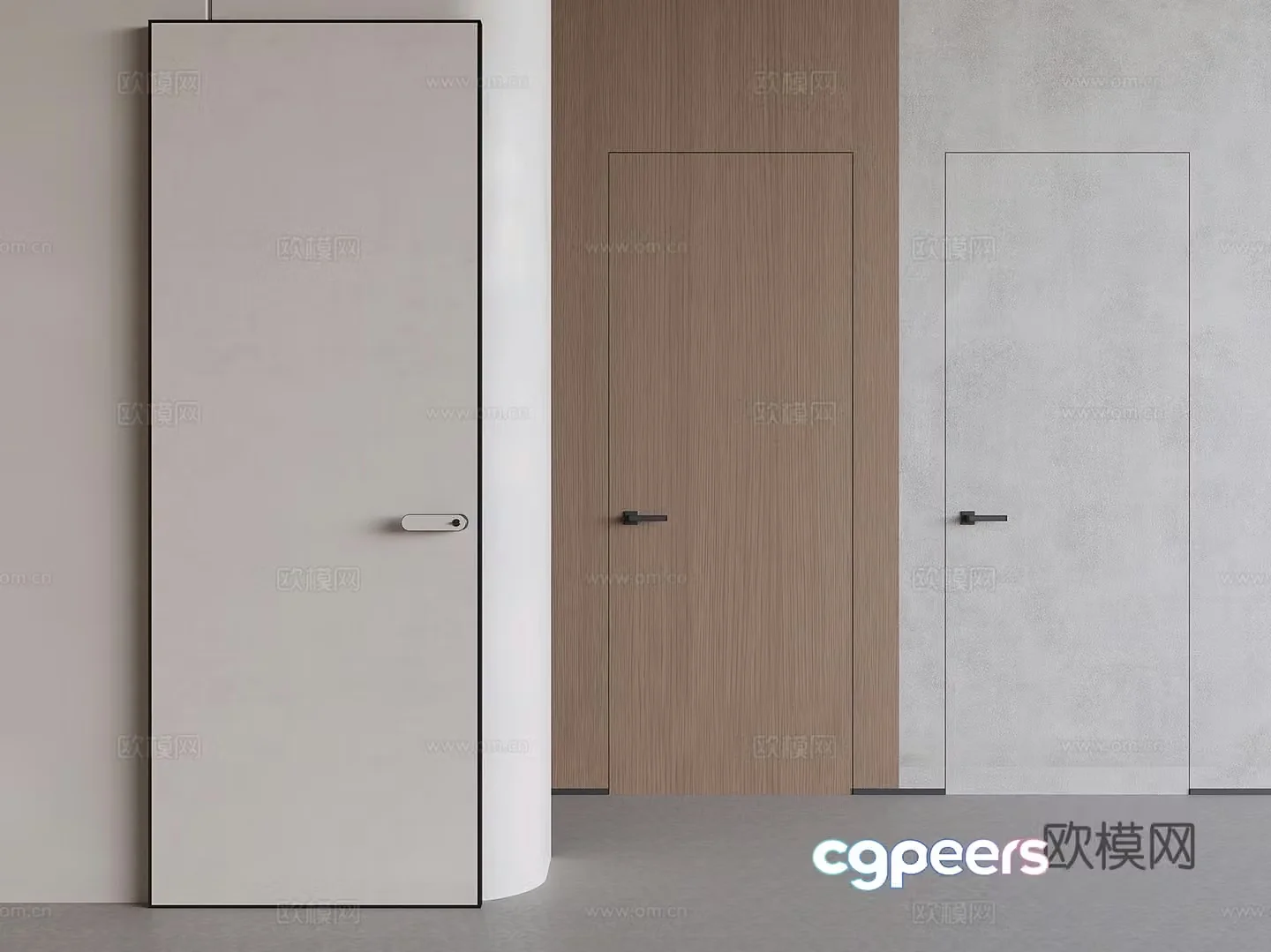 Modern entrance door invisible door swing door bedroom door 3d model