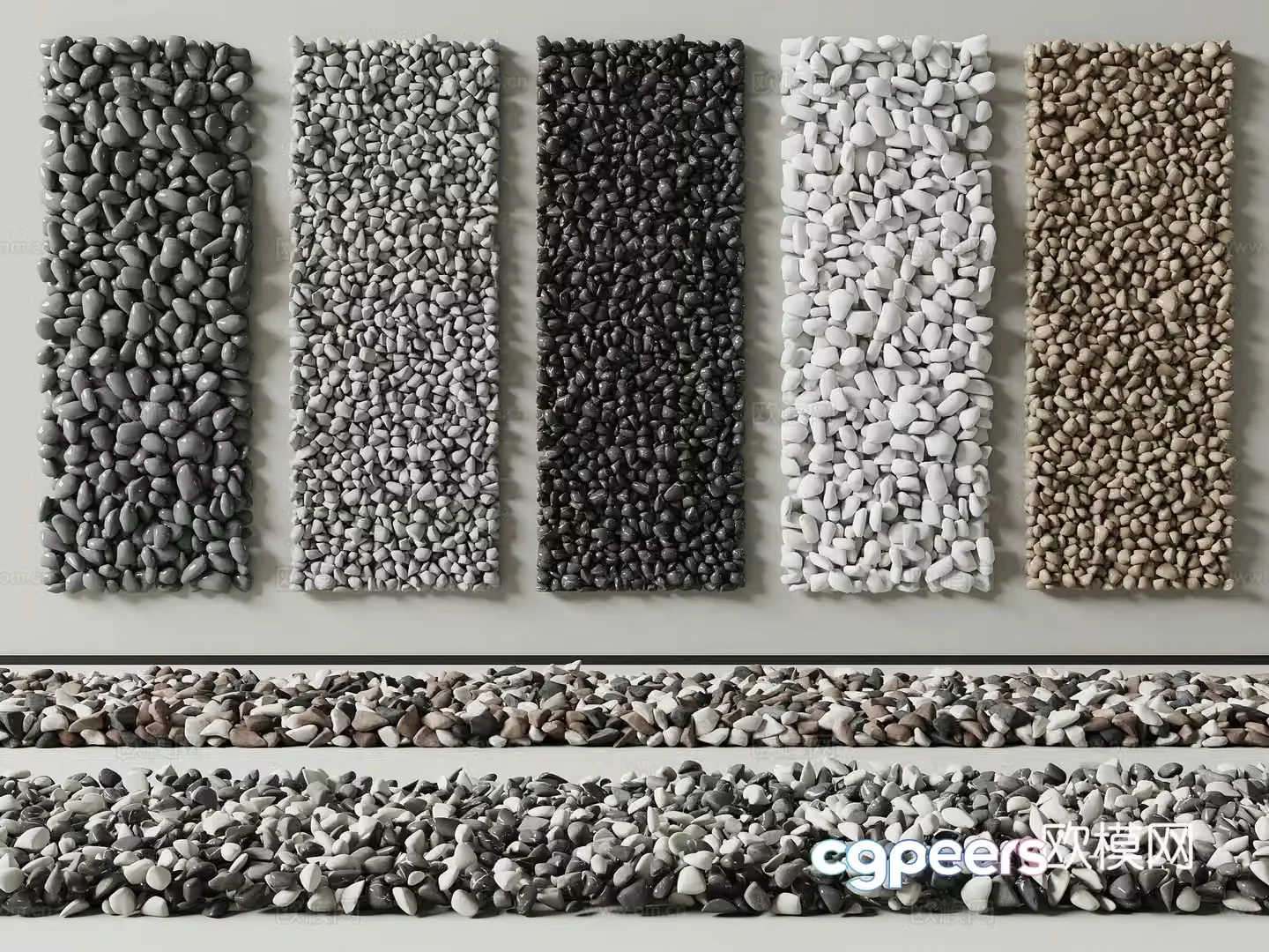 Modern pebbles small pebbles gravel landscape gravel 3d model