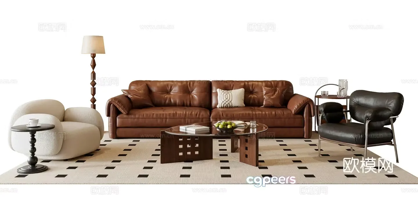 Medieval style modular sofa 3D model