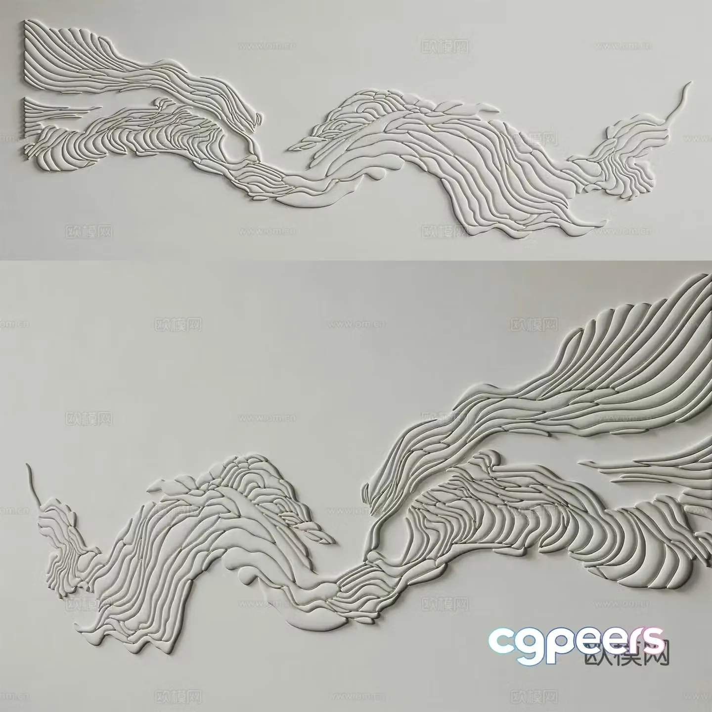 New Chinese bas-relief wall decoration 3D model