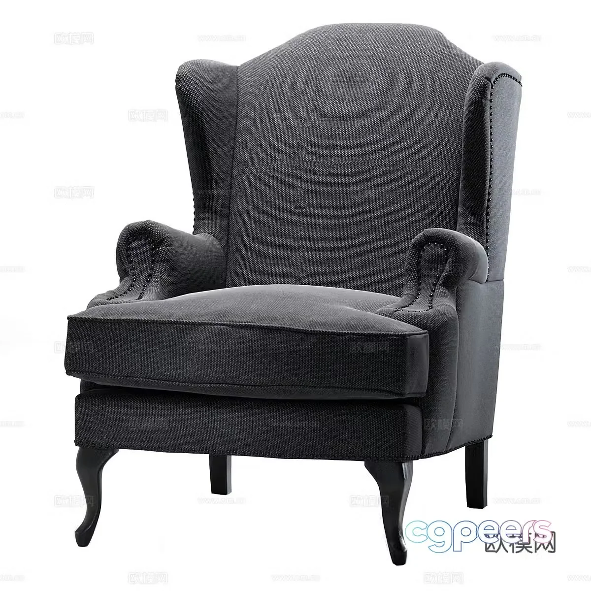 American simple fabric armchair 3d model