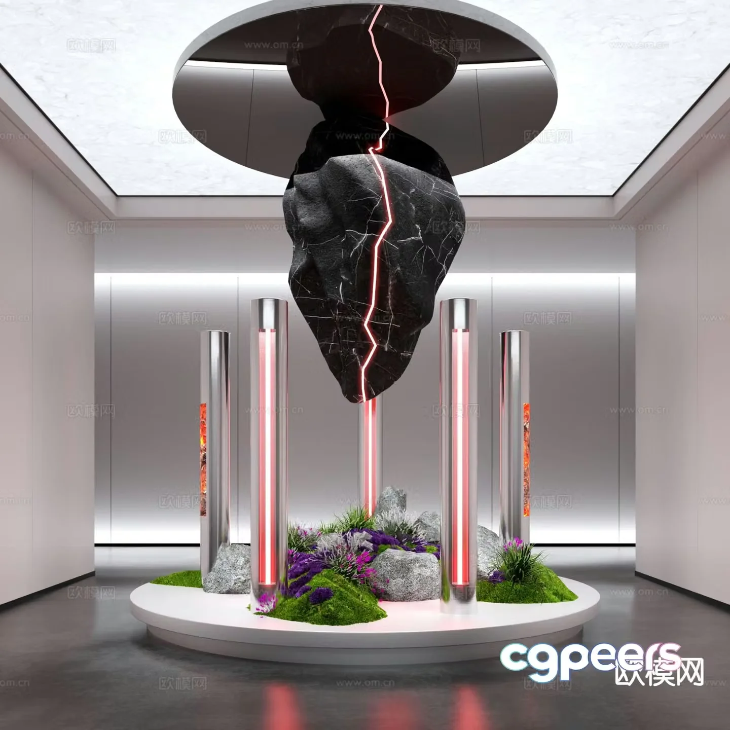 Art installation lighting installation bryophyte sketch 3D model