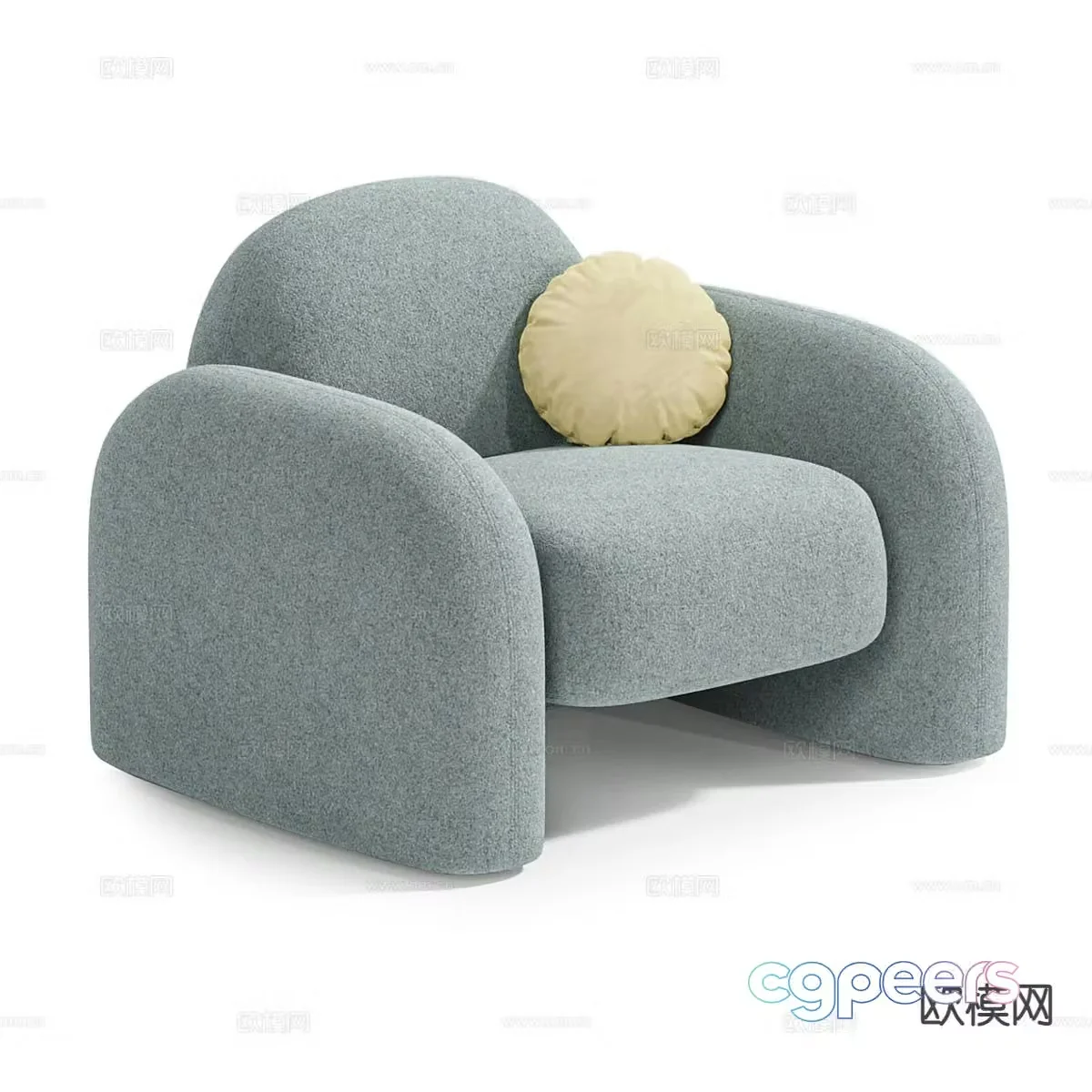Modern single sofa leisure sofa 3d model