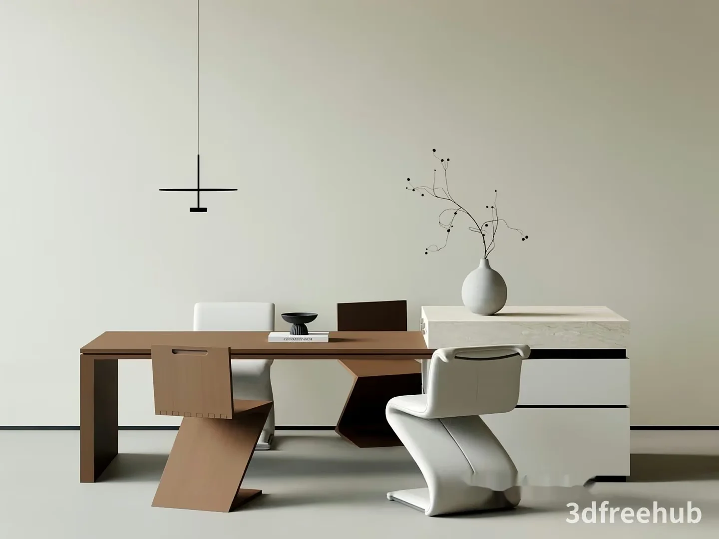 Modern Minimalist Office Space 3D Model – 20208 – VRAY Render