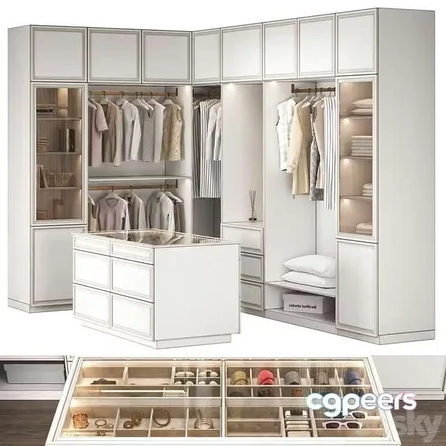 3ds Max Free – Dressing room with island