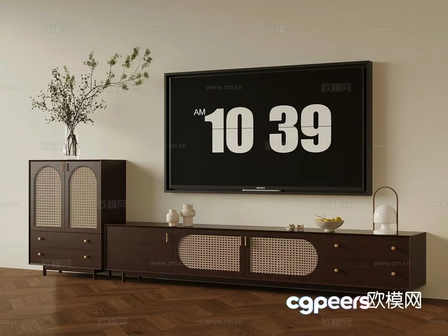 Medieval style TV cabinet 3D model