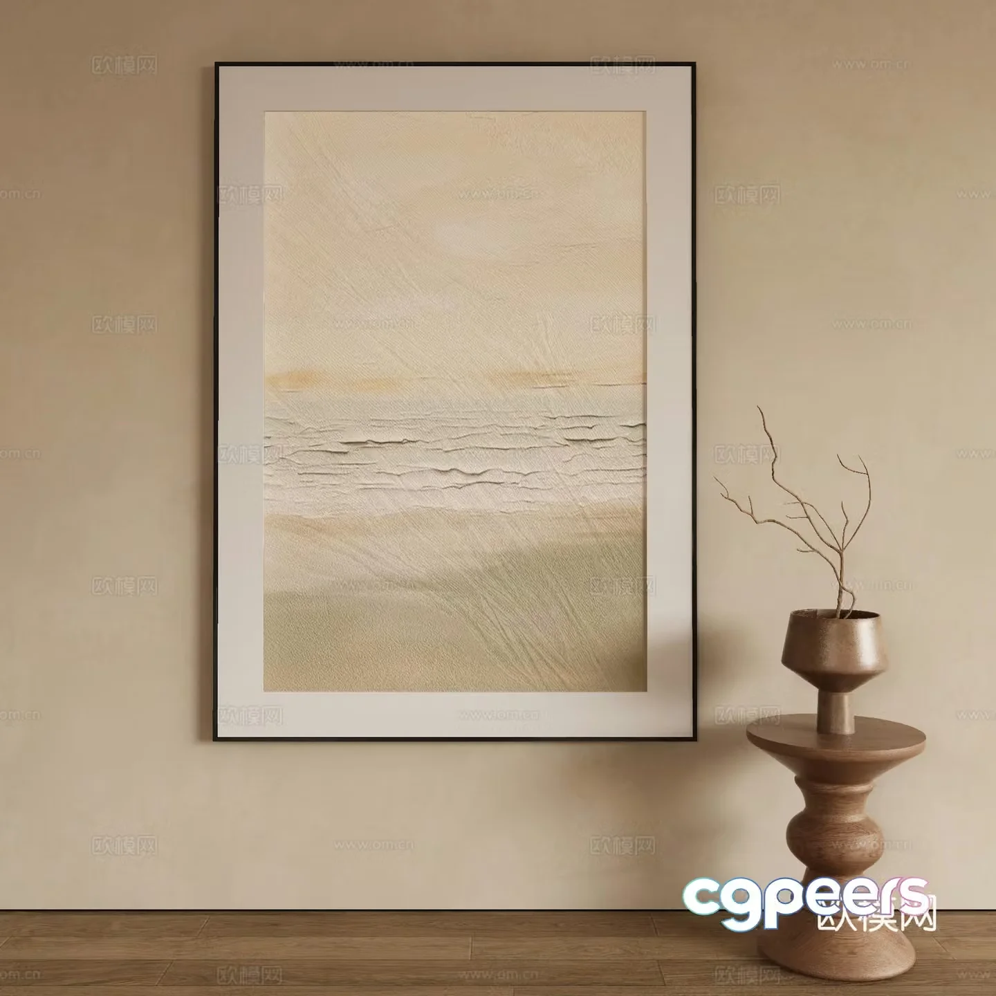 Modern texture painting decorative painting 3d model