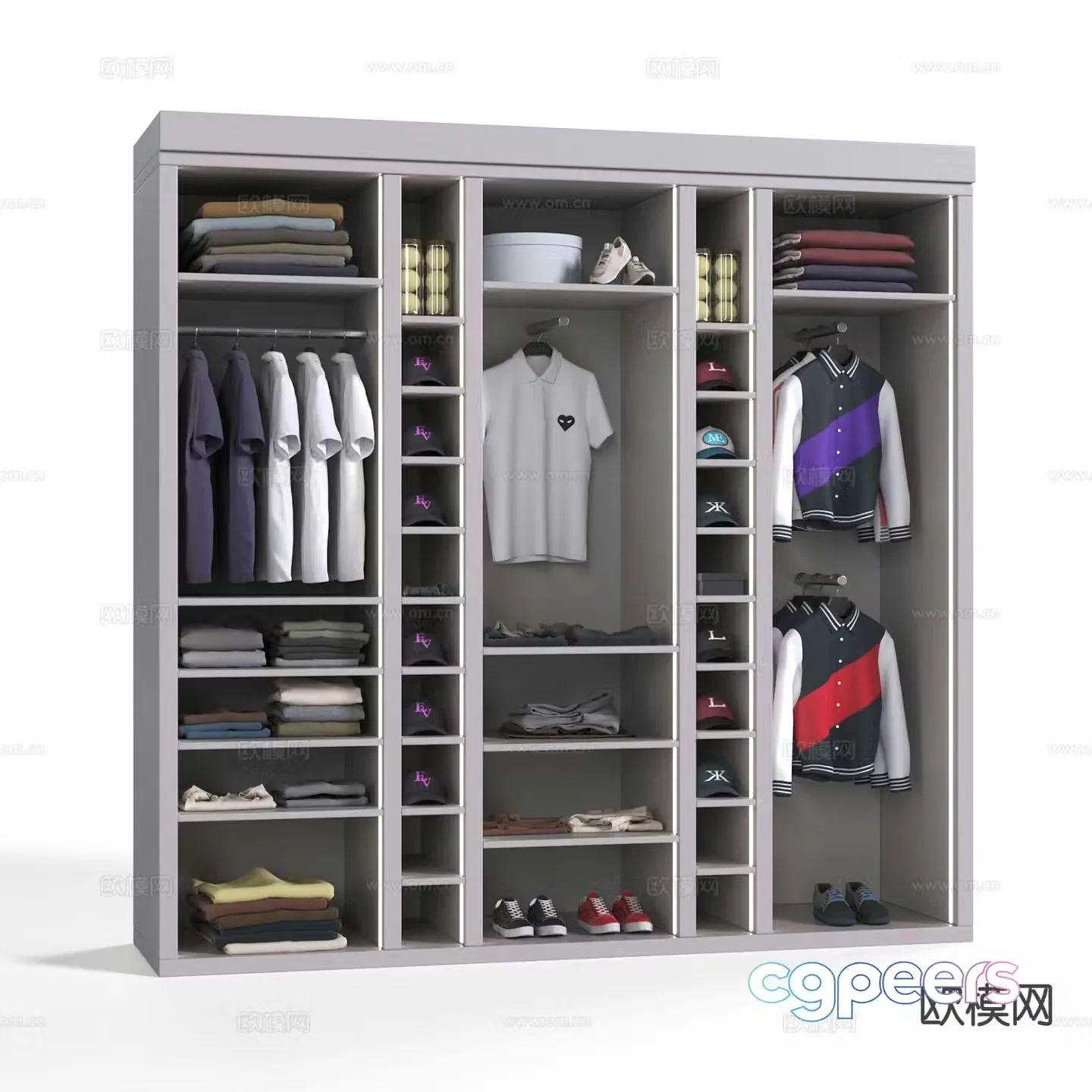 Modern doorless wardrobe wardrobe 3d model