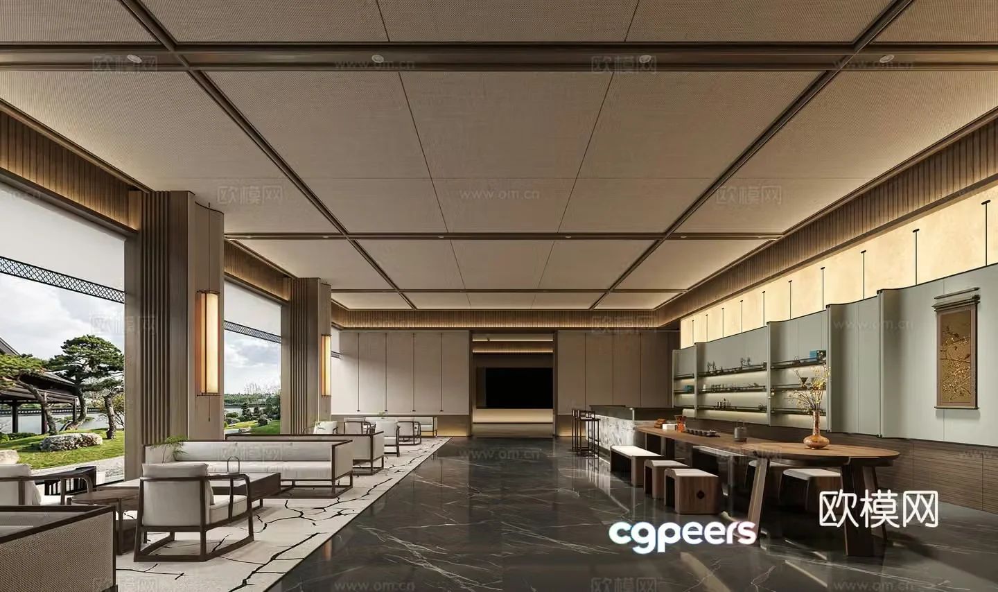 New Chinese sales office negotiation area 3D model
