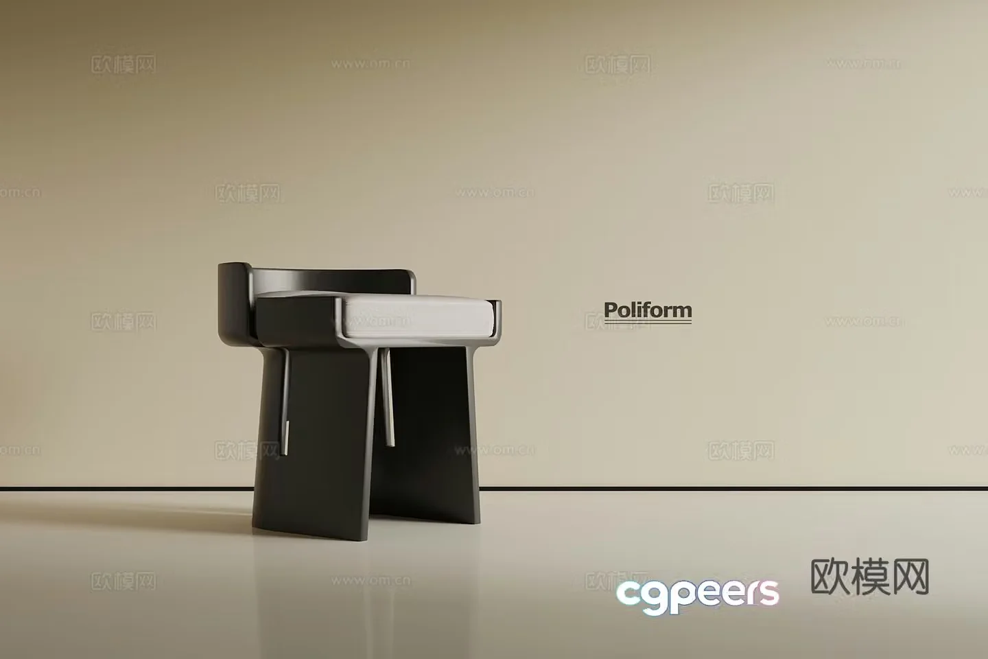 Modern stool 3d model