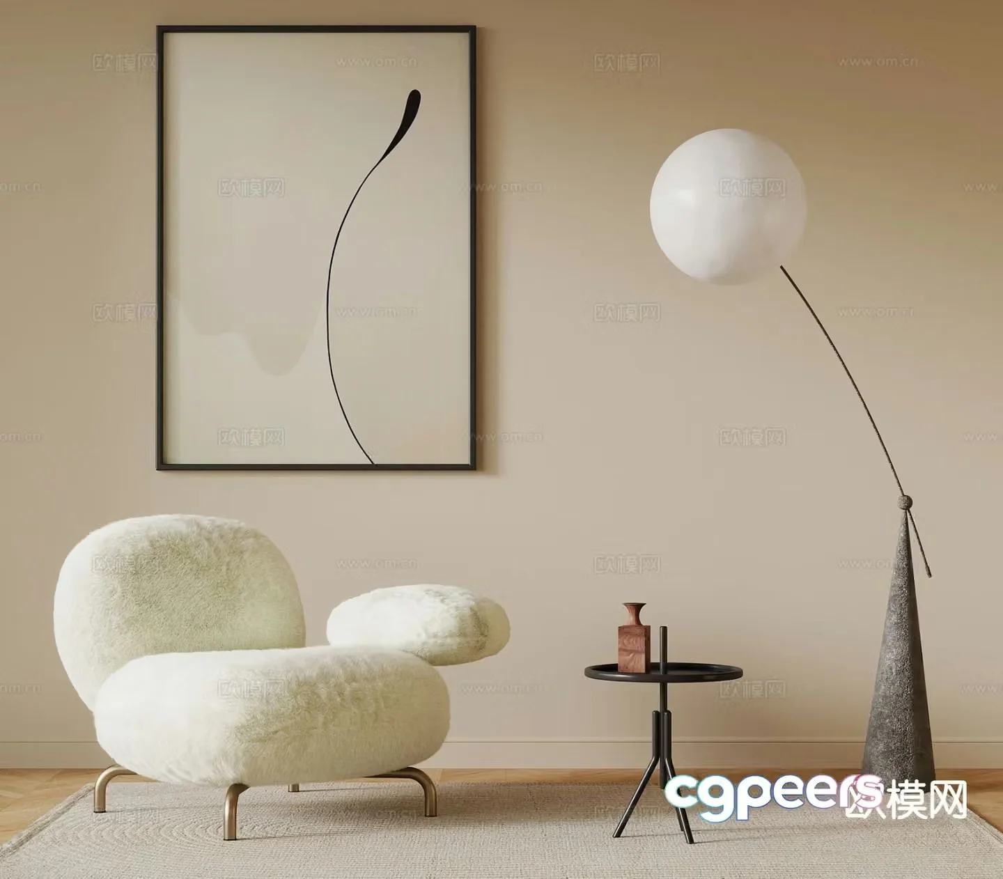 Modern single sofa 3d model