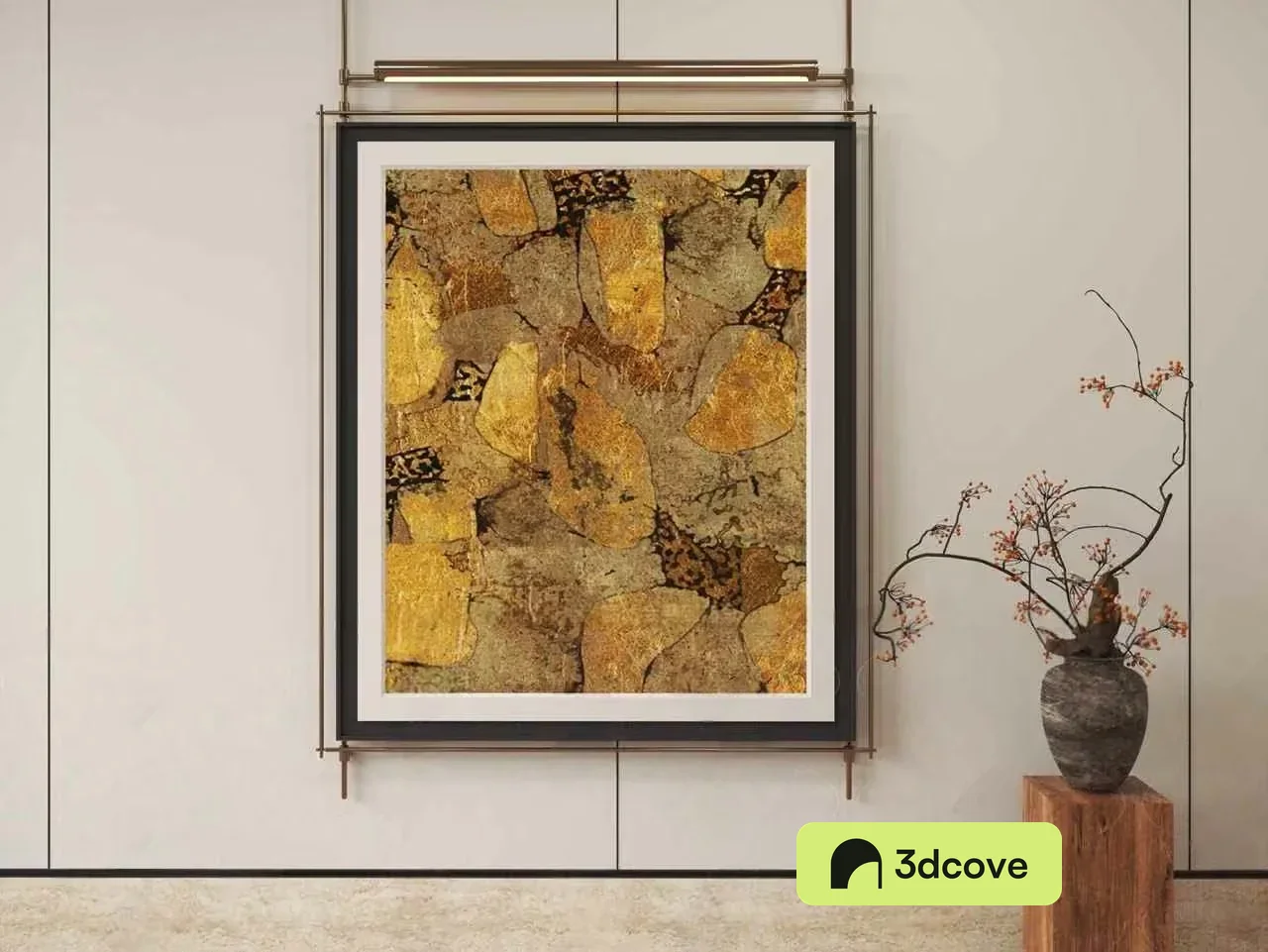 A Framed Picture On A Wall