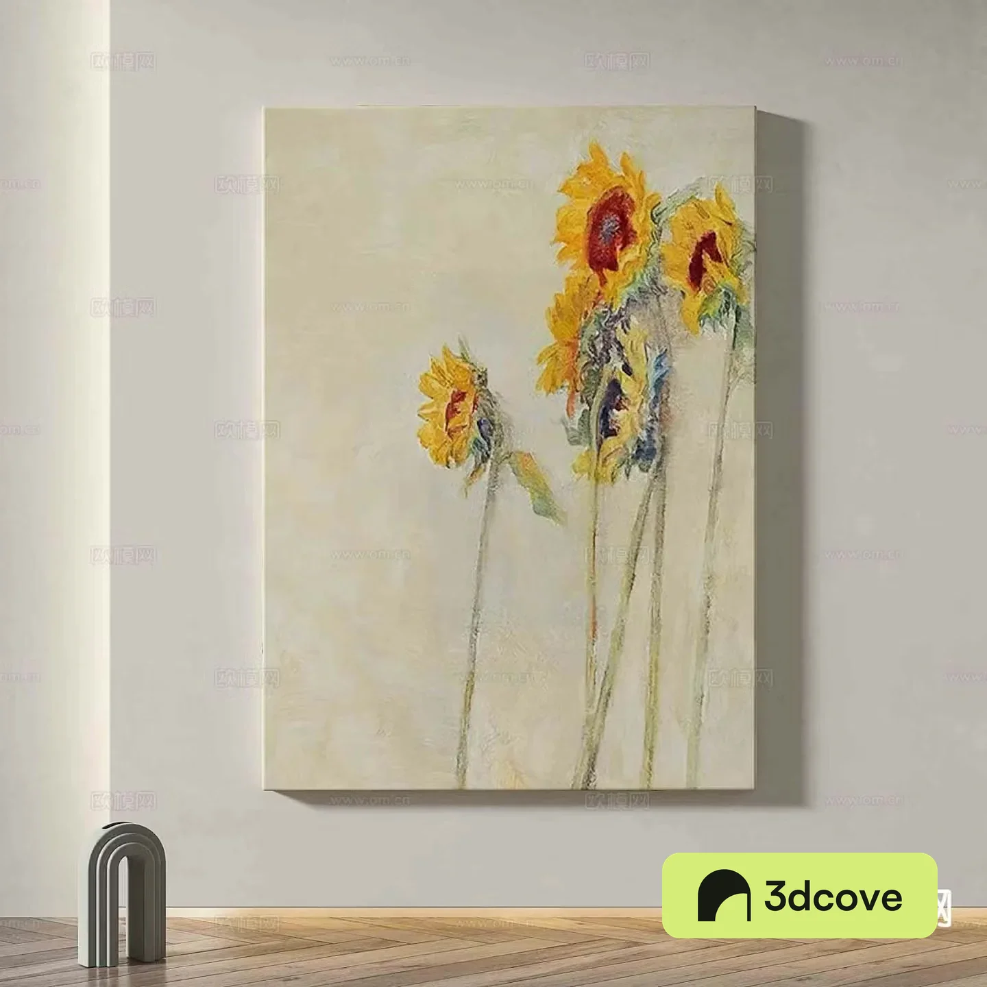 Modern minimalist painting oil painting decorative painting sunflower oil painting