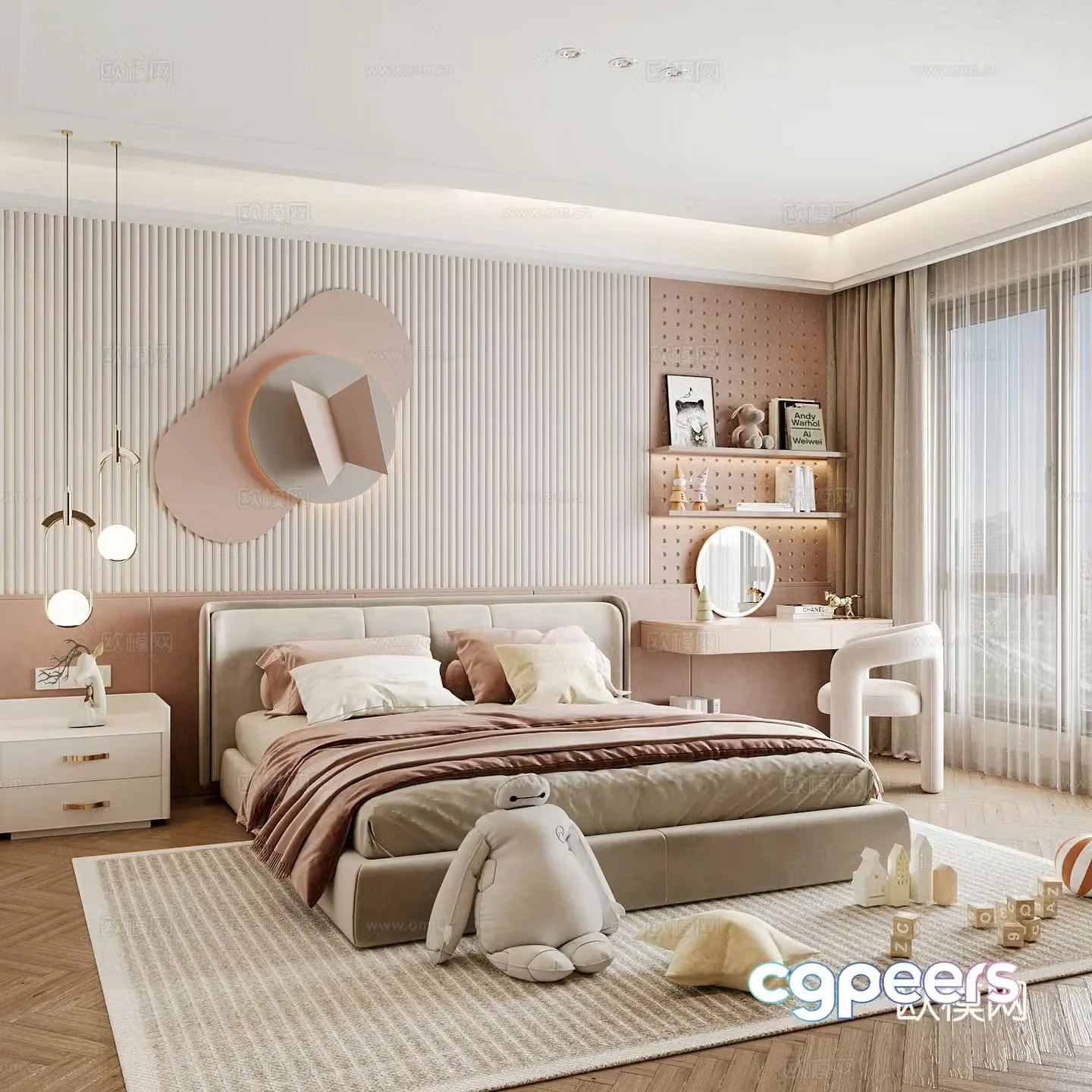 Modern children’s room boy’s room girl’s room 3d model