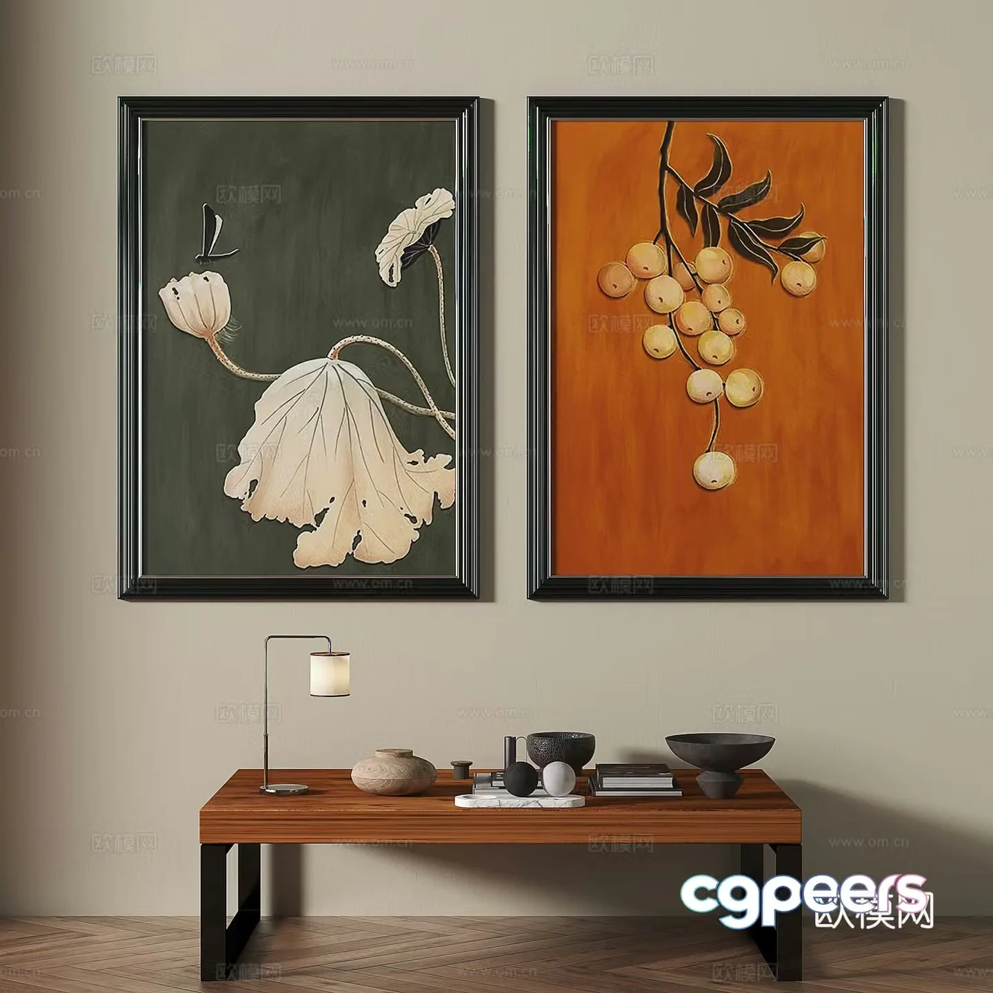 Modern medieval decorative painting 3d model