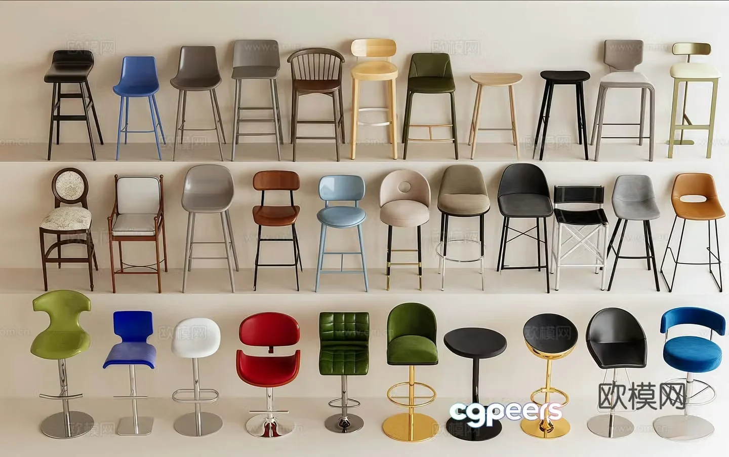 Modern bar chair 3d model