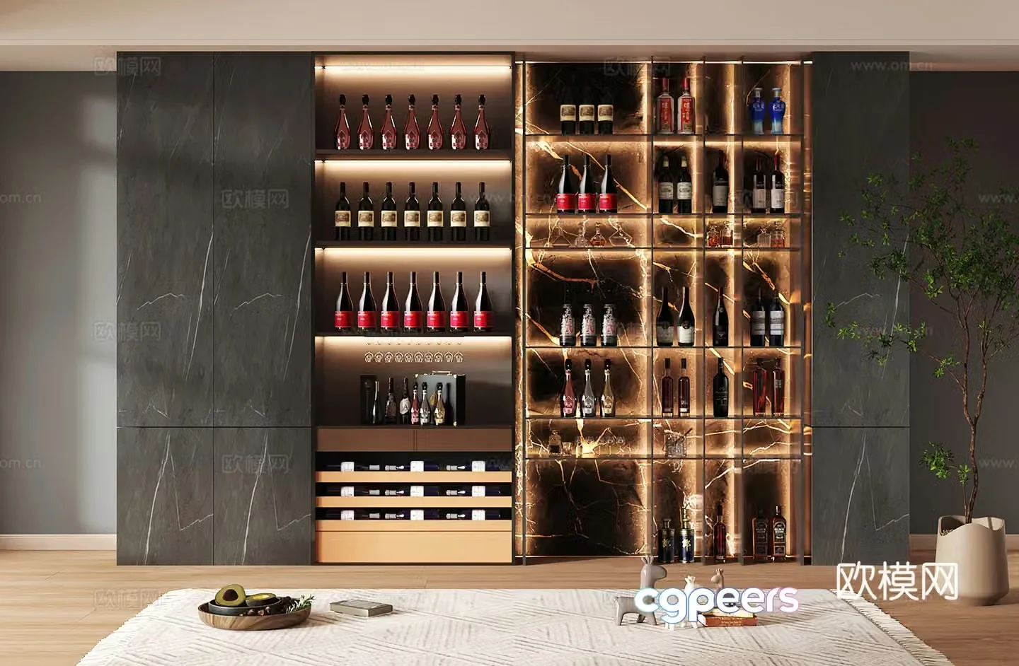 Wine cabinet design Wine cabinet red wine cabinet bar wine cabinet partition wine cabinet 3D model