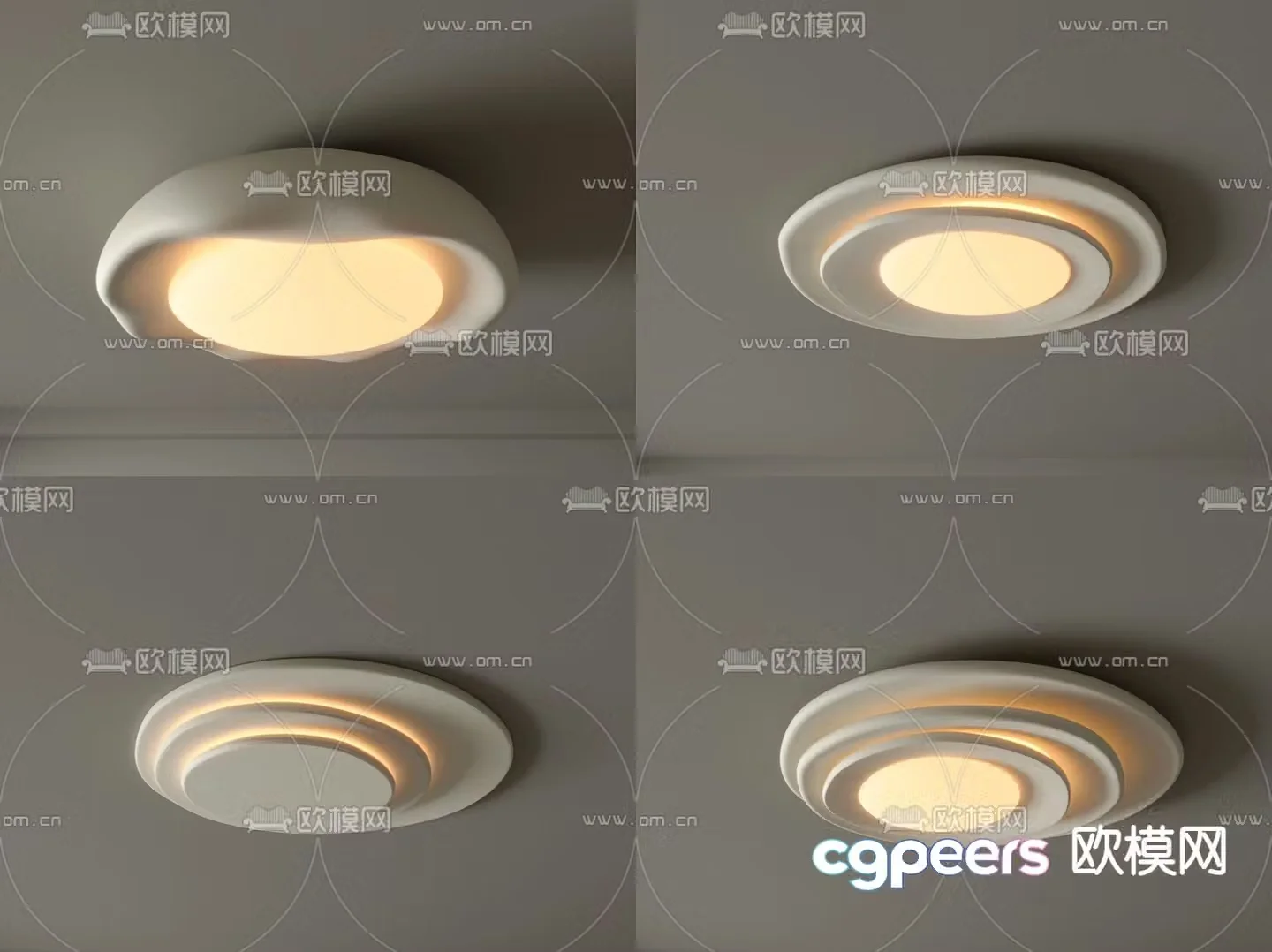 Round ceiling lamp bedroom lamp 3d model