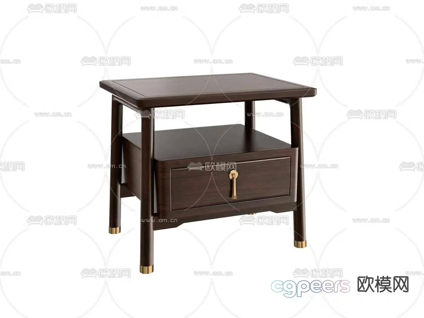 New Chinese style bedside table 3d model