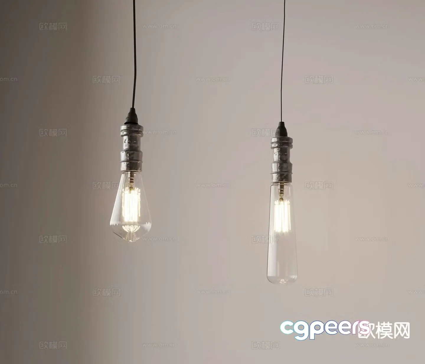 Industrial style small chandelier fishing line chandelier 3d model