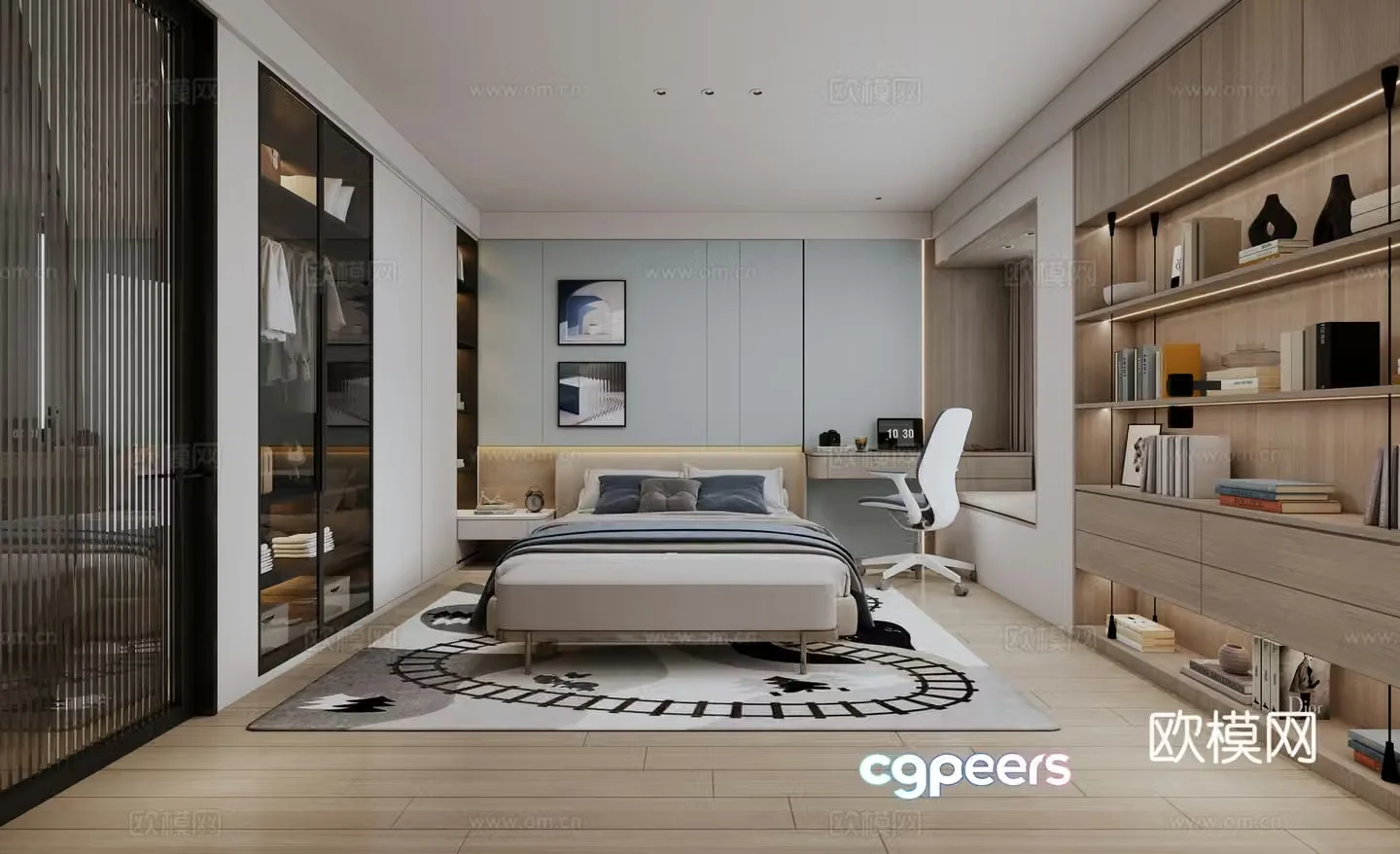 Modern bedroom modern boy room children room 3d model