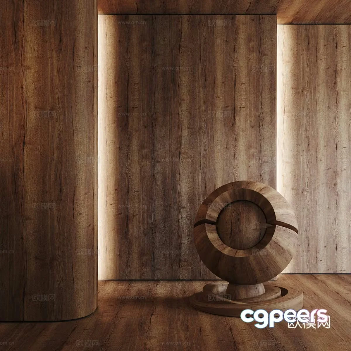 Oak wood finish 3d model