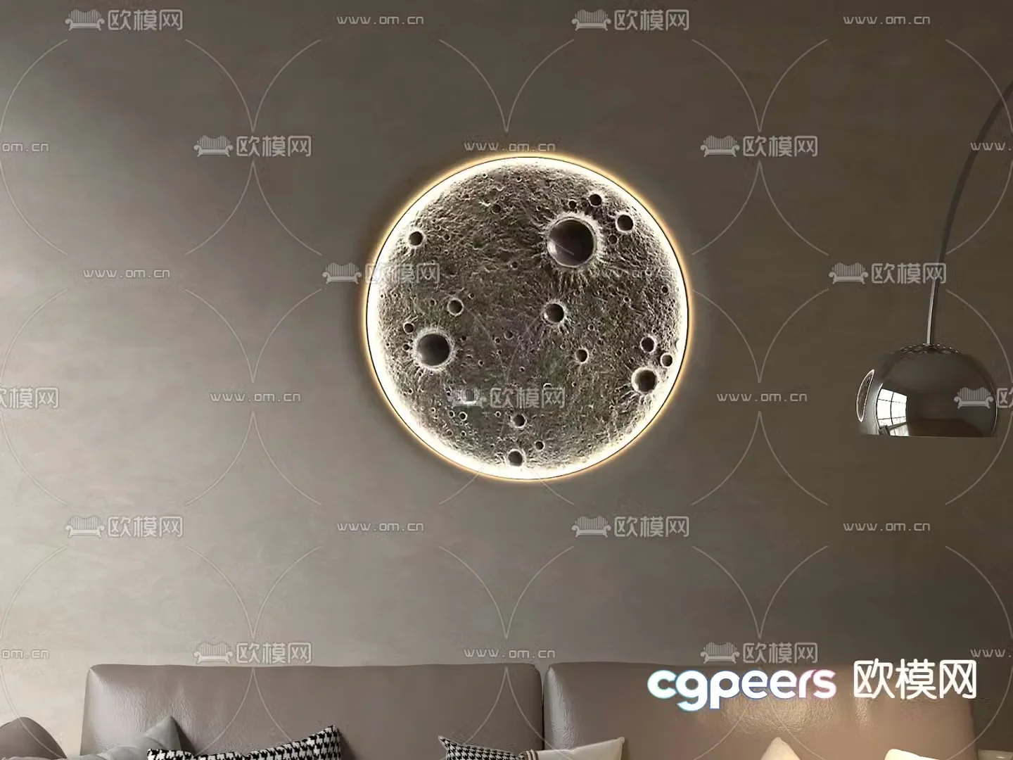 Modern moon lamp moon wall lamp 3d model