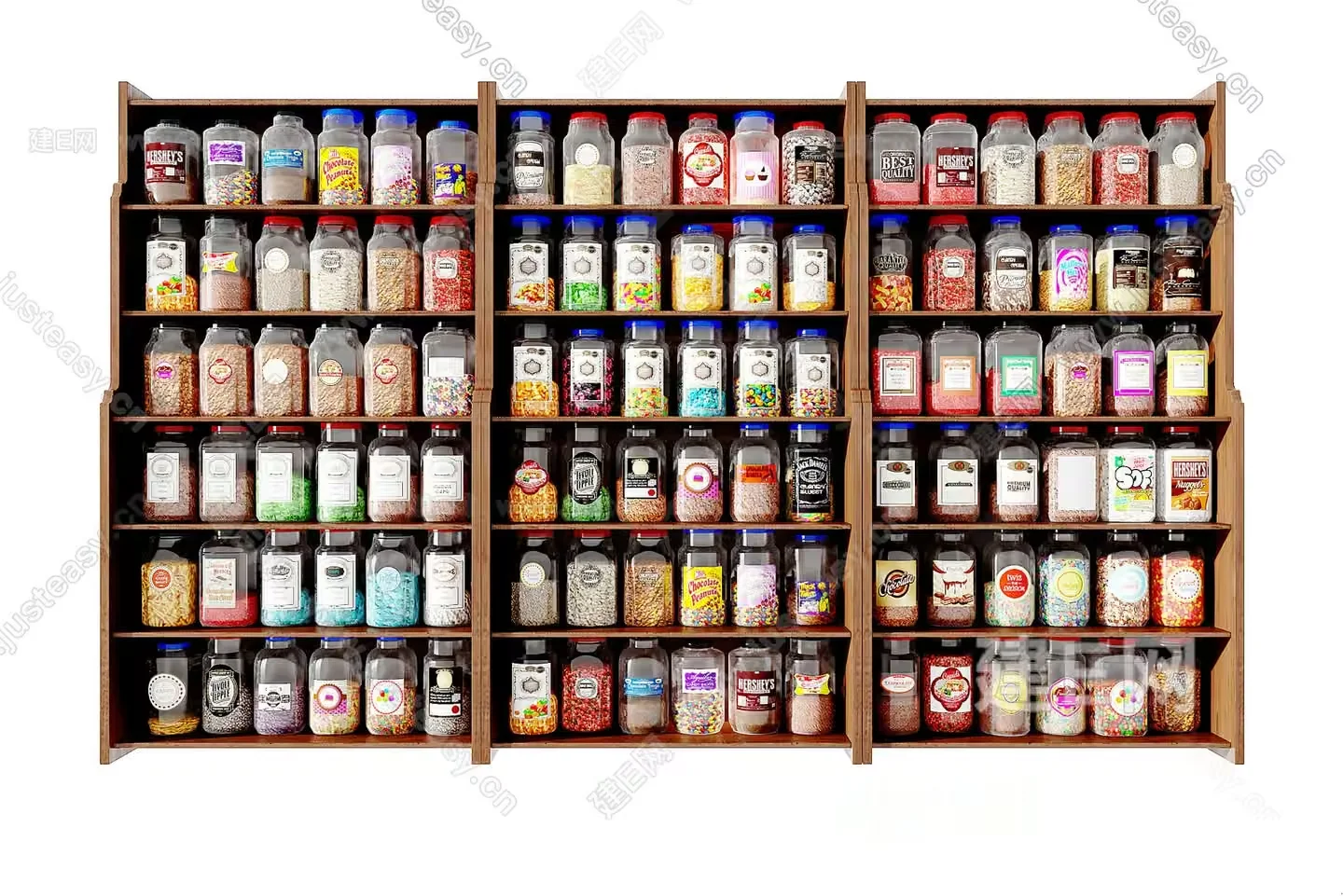 Wooden Candy Shelves 3D Model – 8847 – VRAY Render