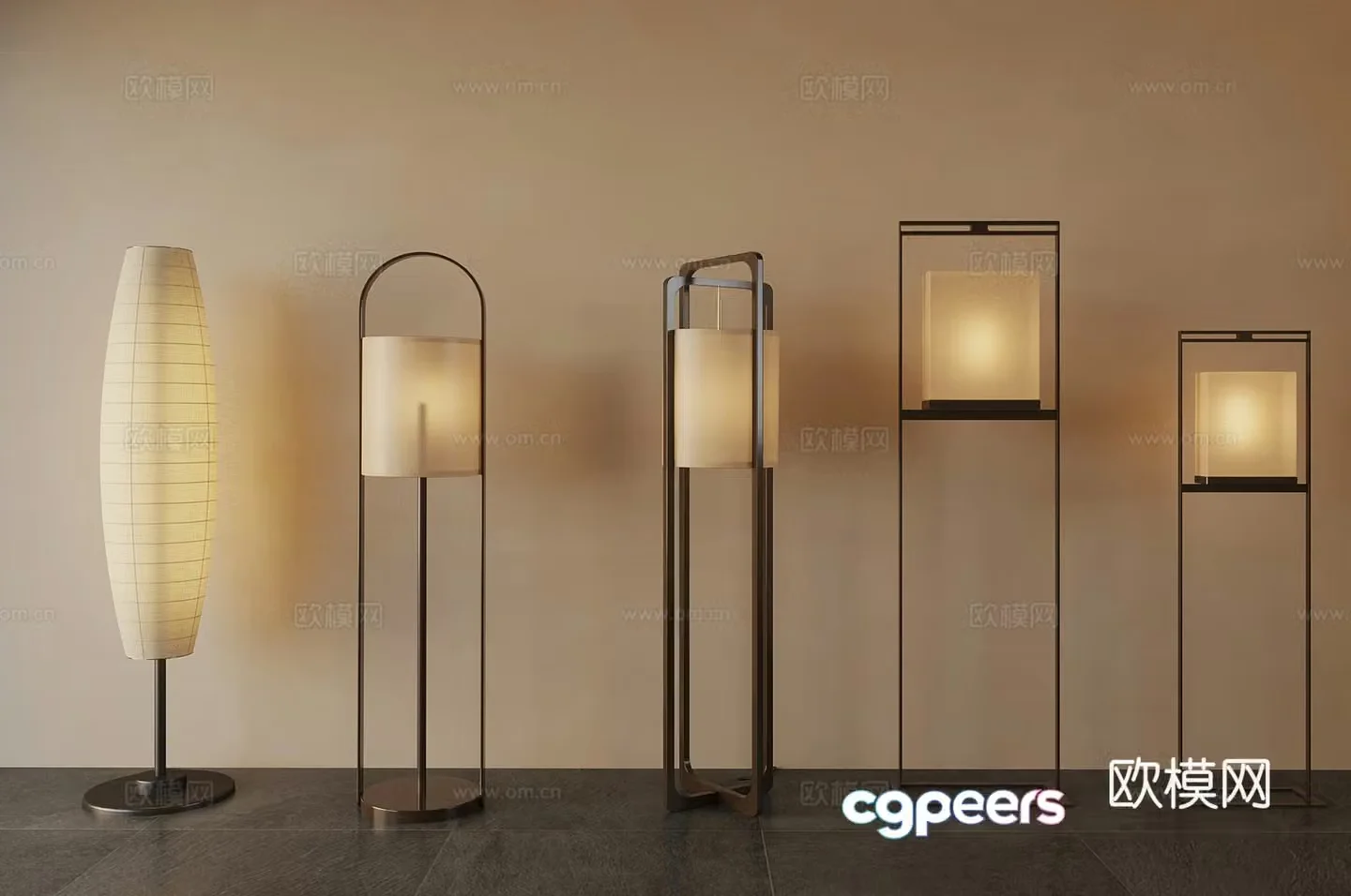 New Chinese floor lamp 3D model