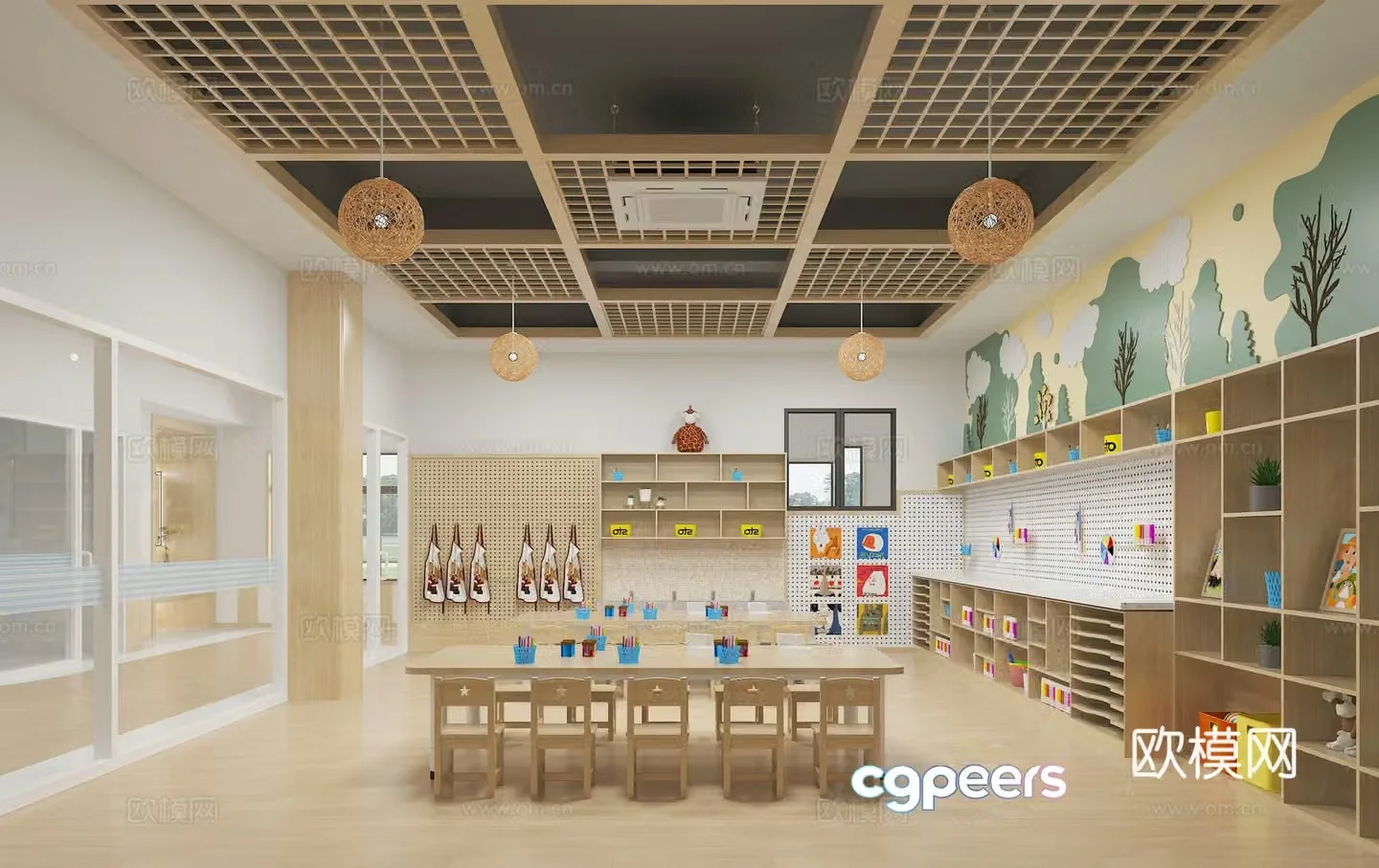 Modern kindergarten classroom 3d model