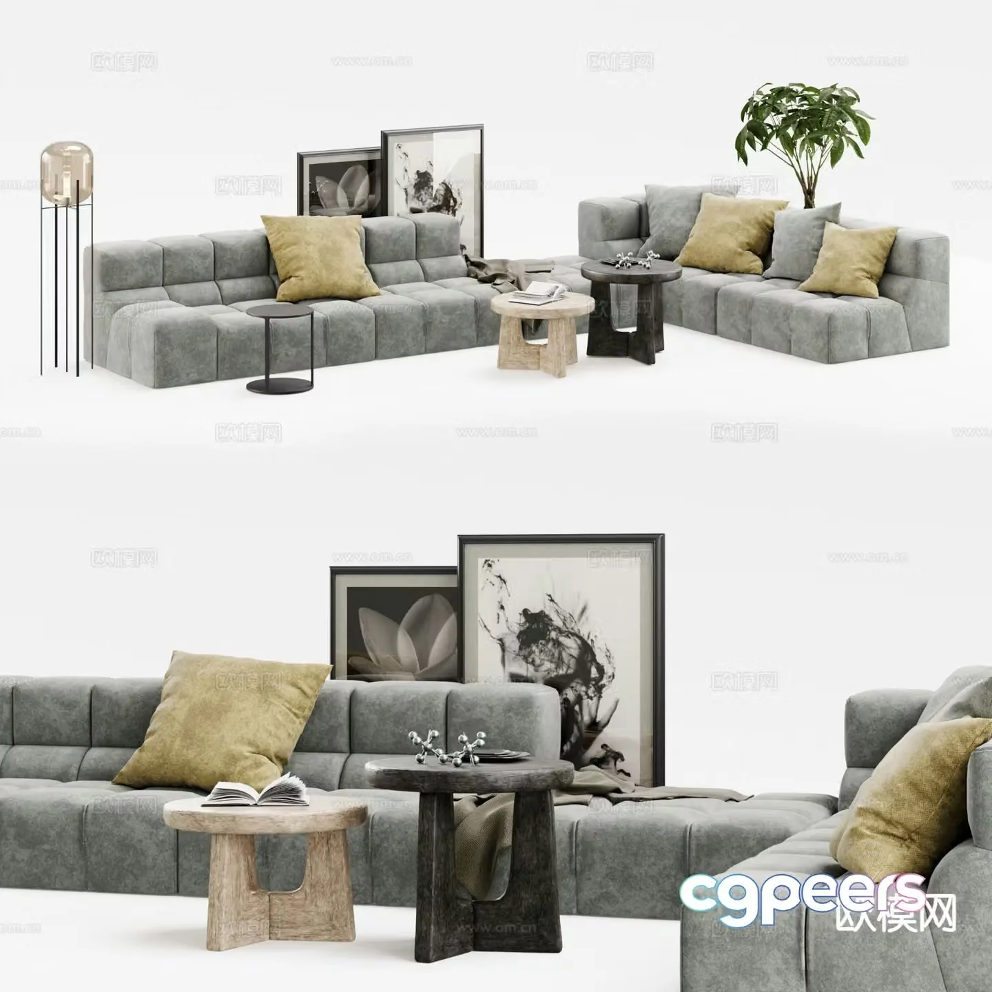 Modern sectional sofa 3d model