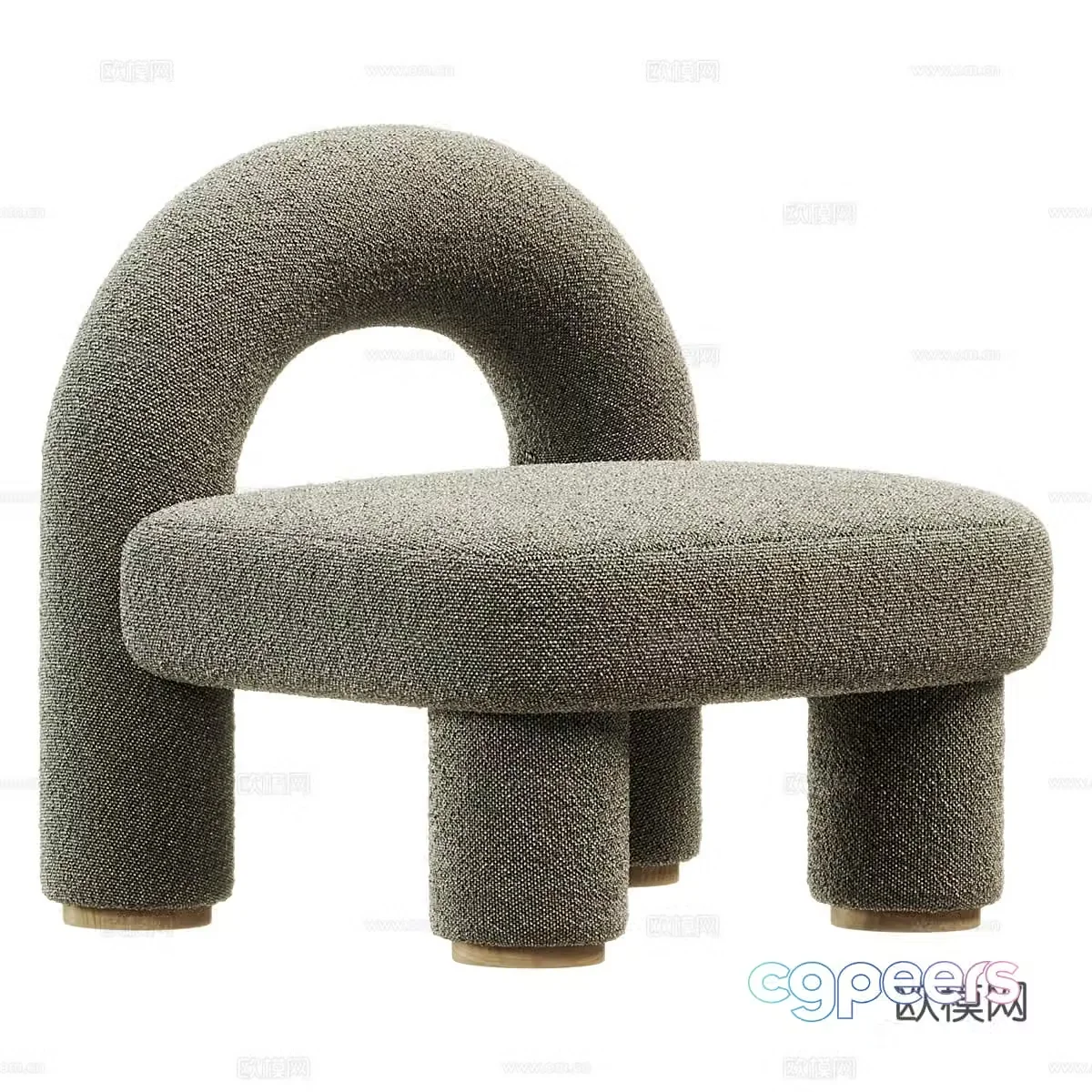Modern Italian Arcy Fabric Armchair 3D Model