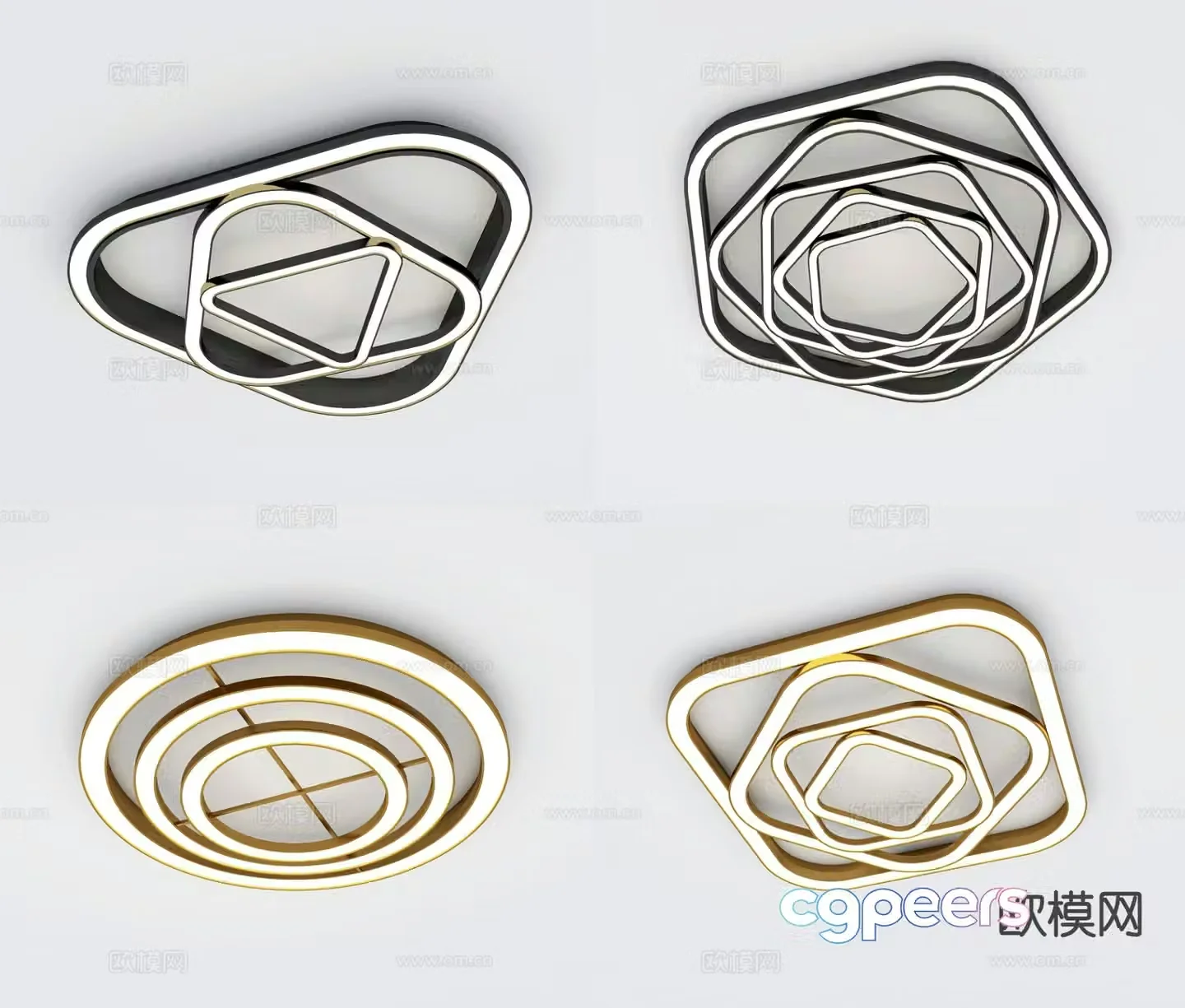 Geometric ceiling lamp metal ceiling lamp 3d model