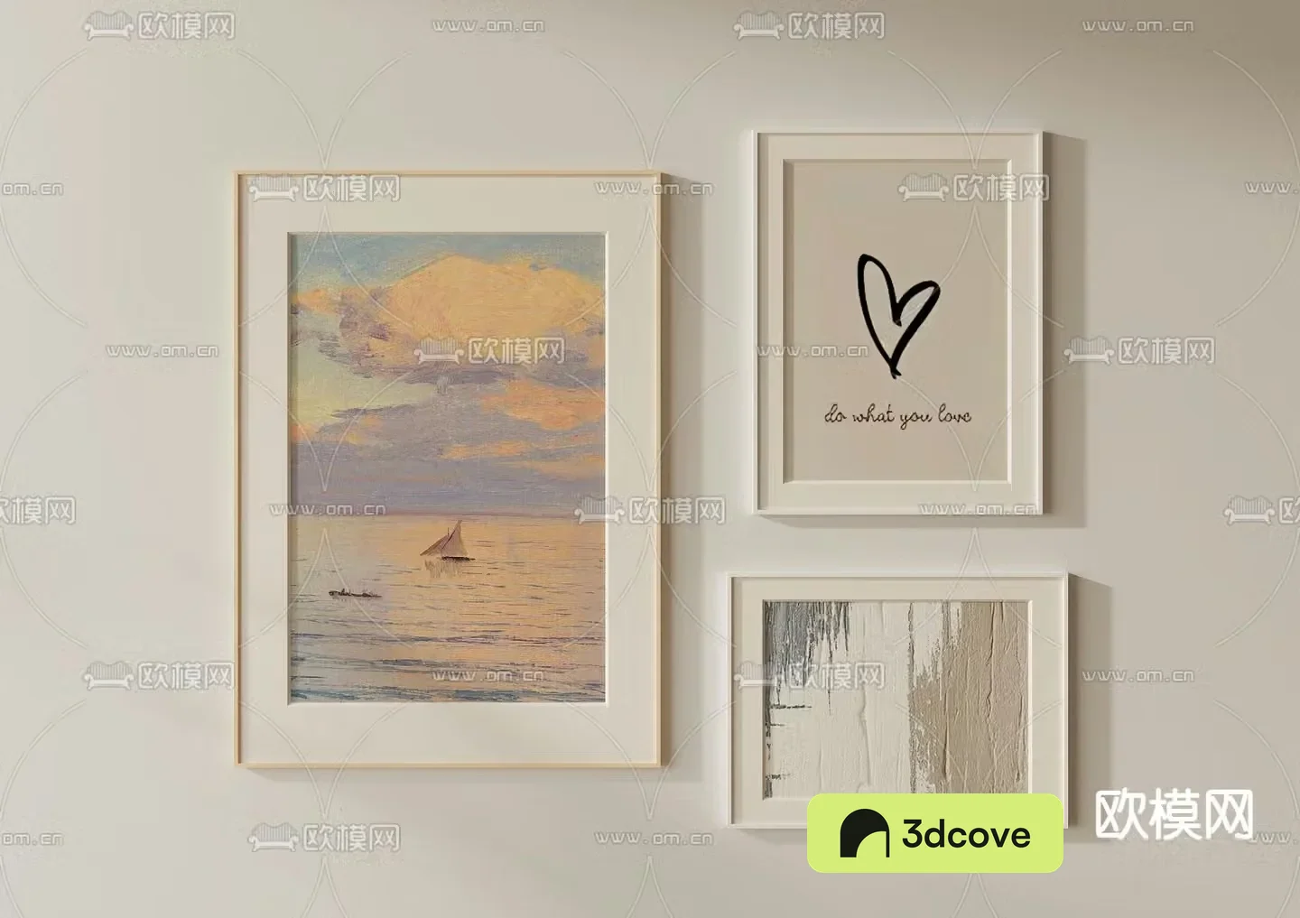 Creamy style texture painting landscape painting combination painting