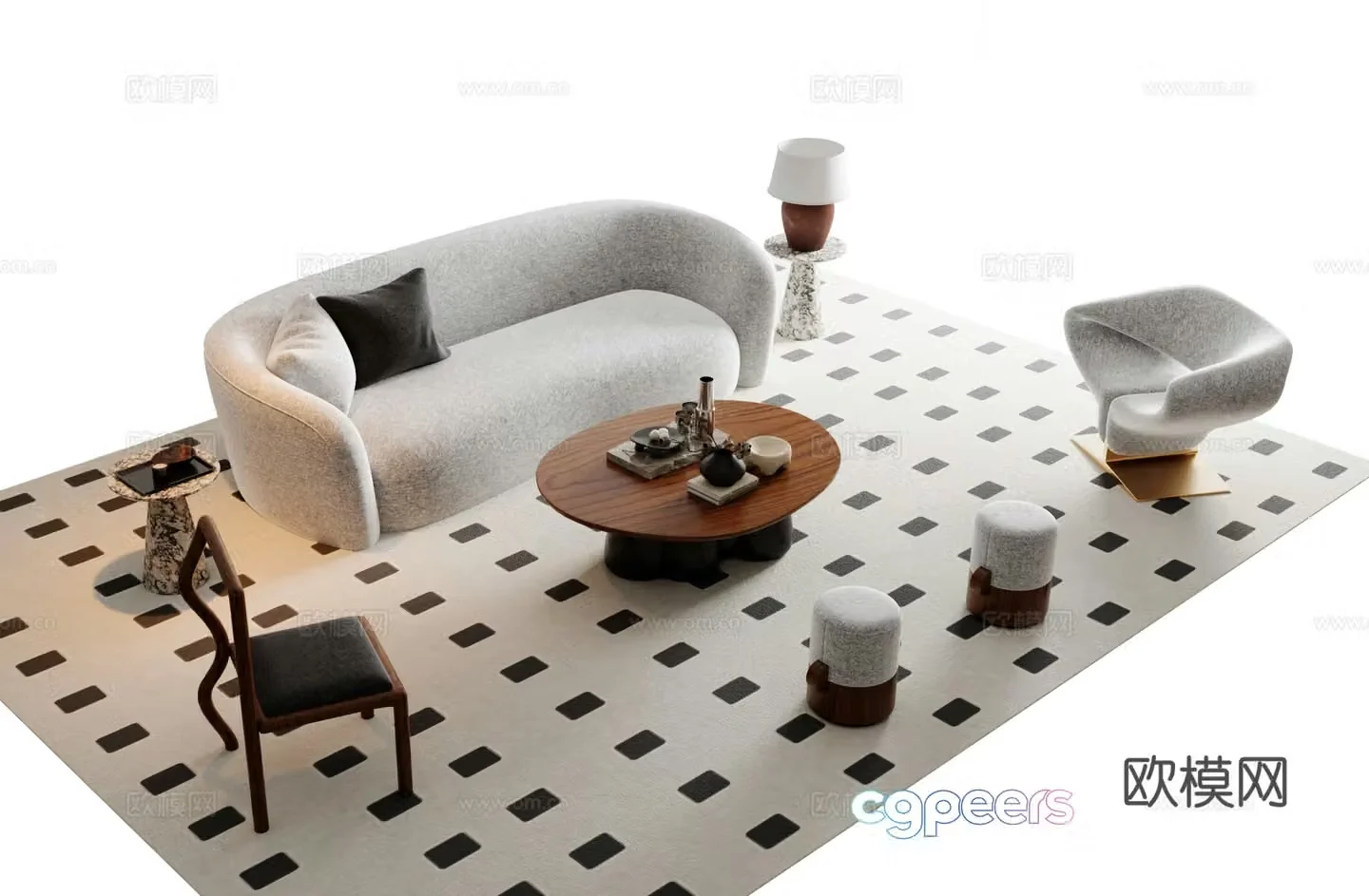 Medieval style modular sofa 3D model