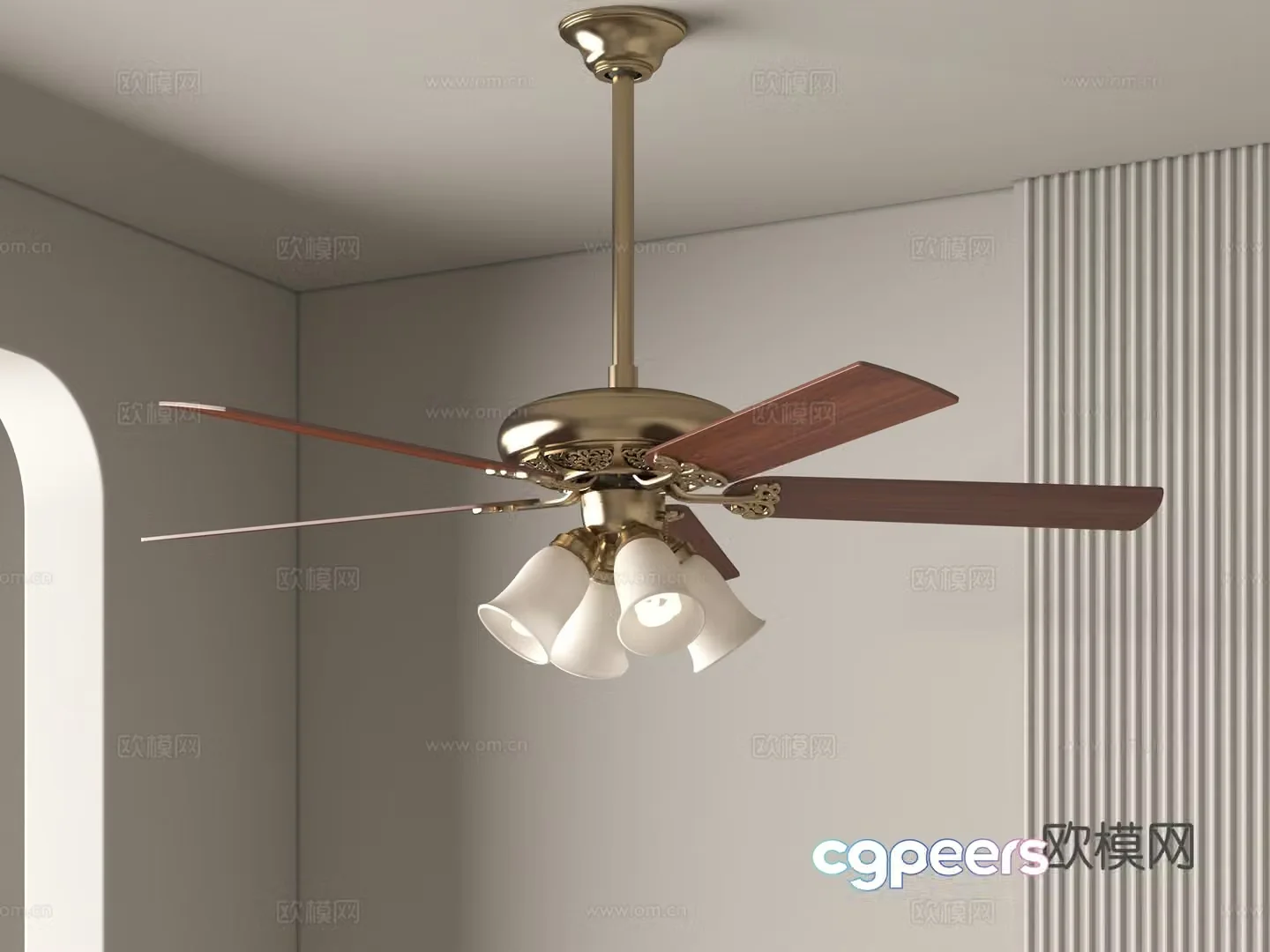 Modern fan light 3d model