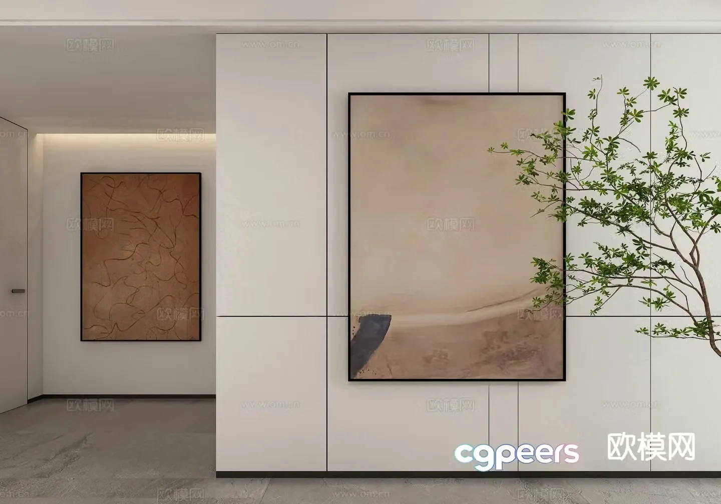Modern art painting decorative painting 3d model