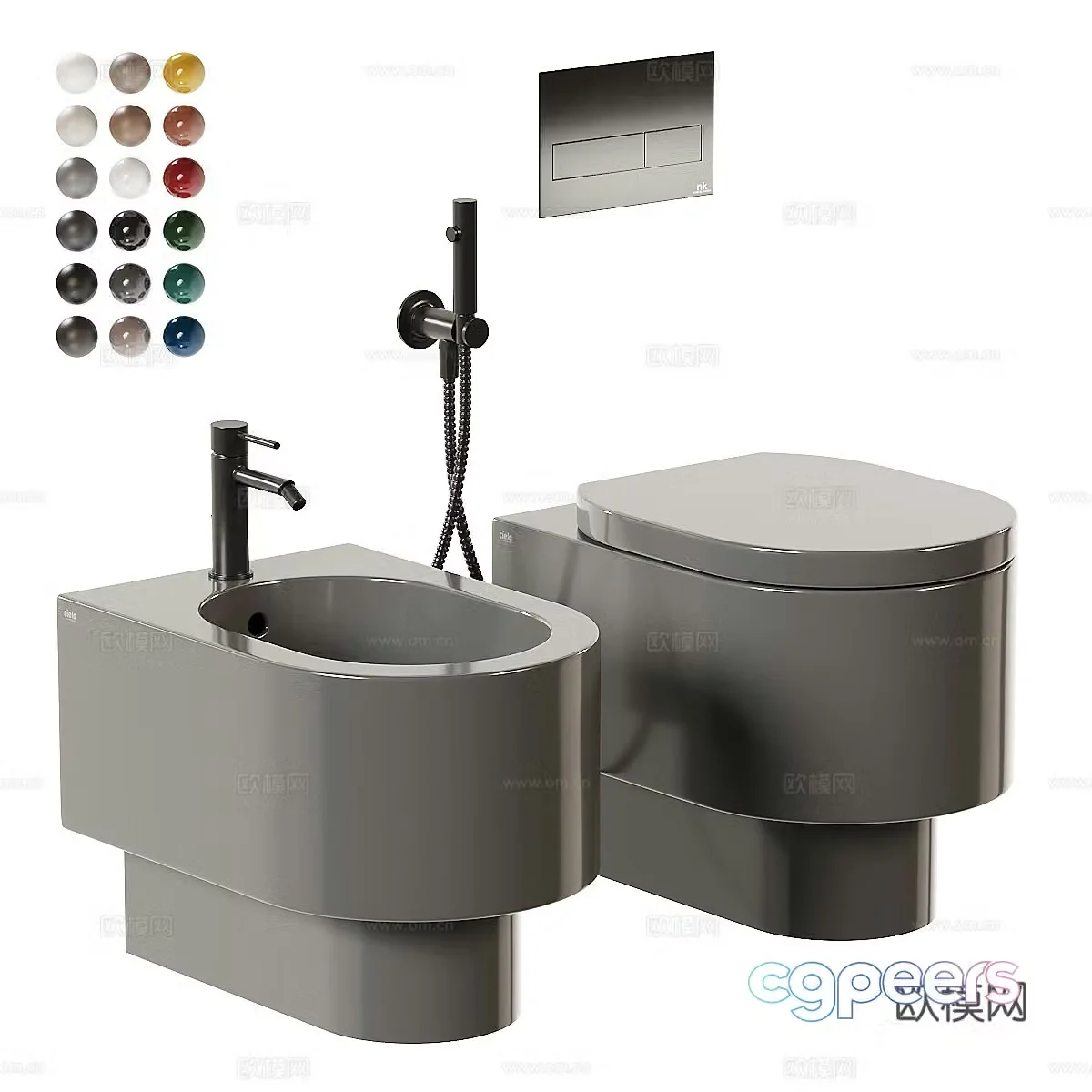 Modern Italian Cielo toilet 3d model