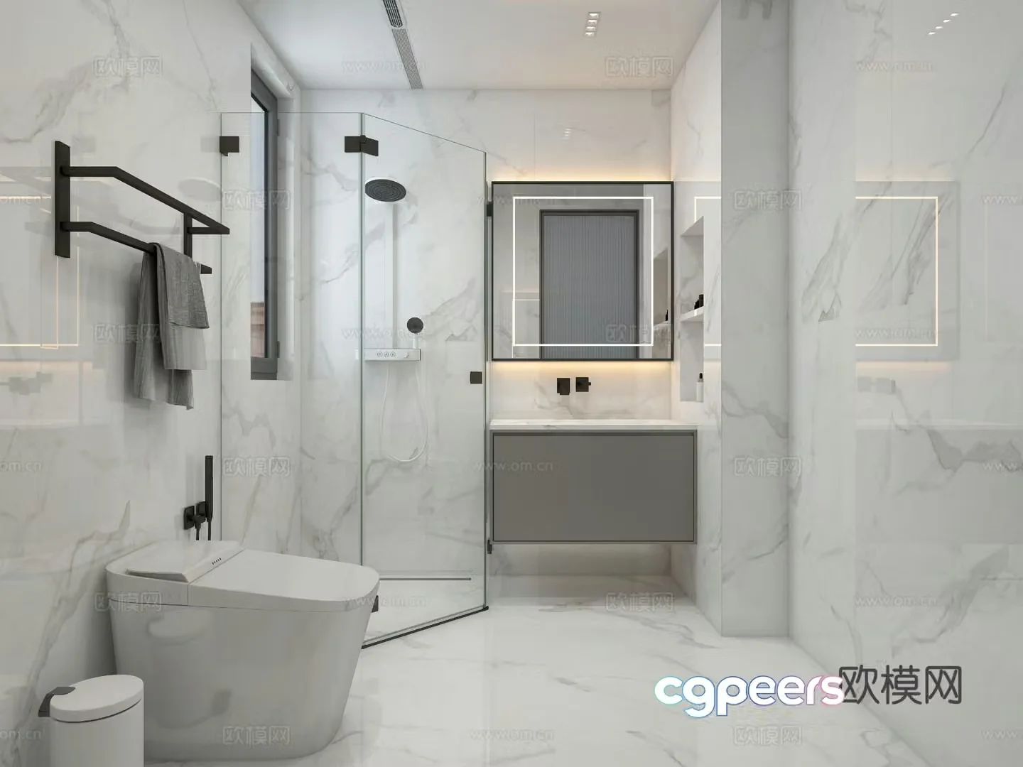 Modern bathroom bathroom 3d model