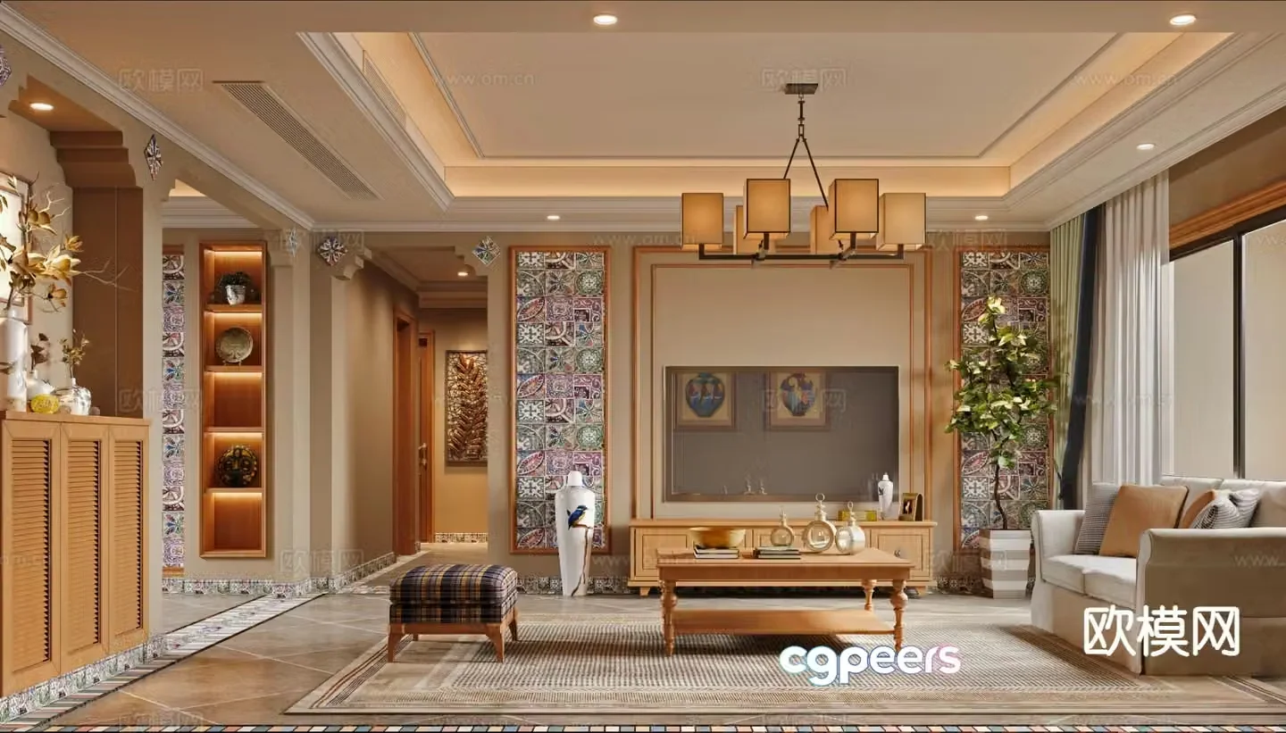 Southeast Asian living room 3d model