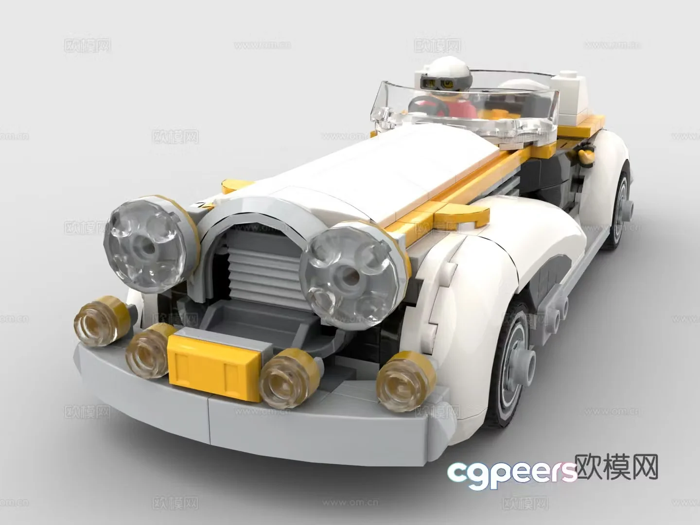 Lego LEGO toy sports car car vehicle supercar retro roadster 3d model