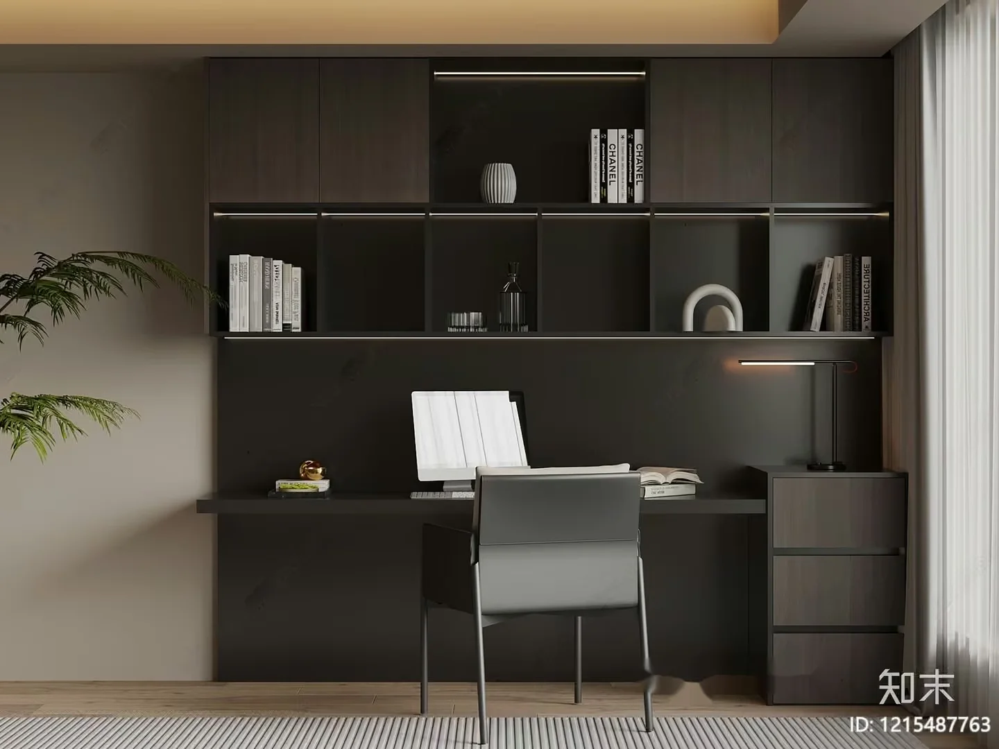 Modern Home Office Setup 3D Model – 15257 – VRAY Render