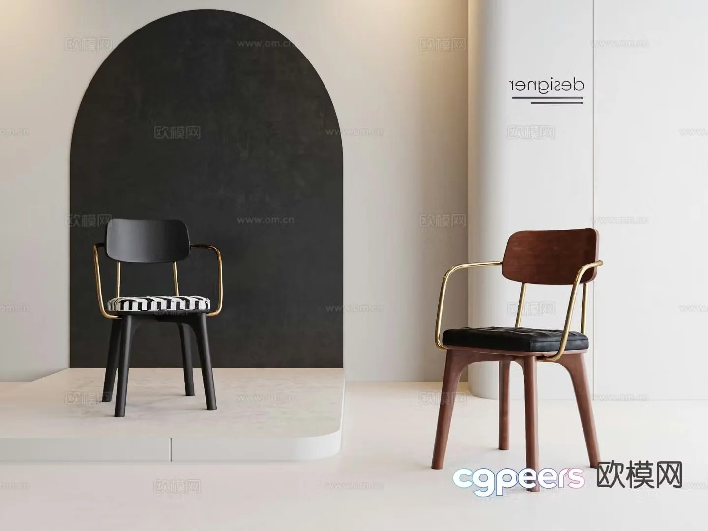 Medieval style chair single chair dining chair 3d model