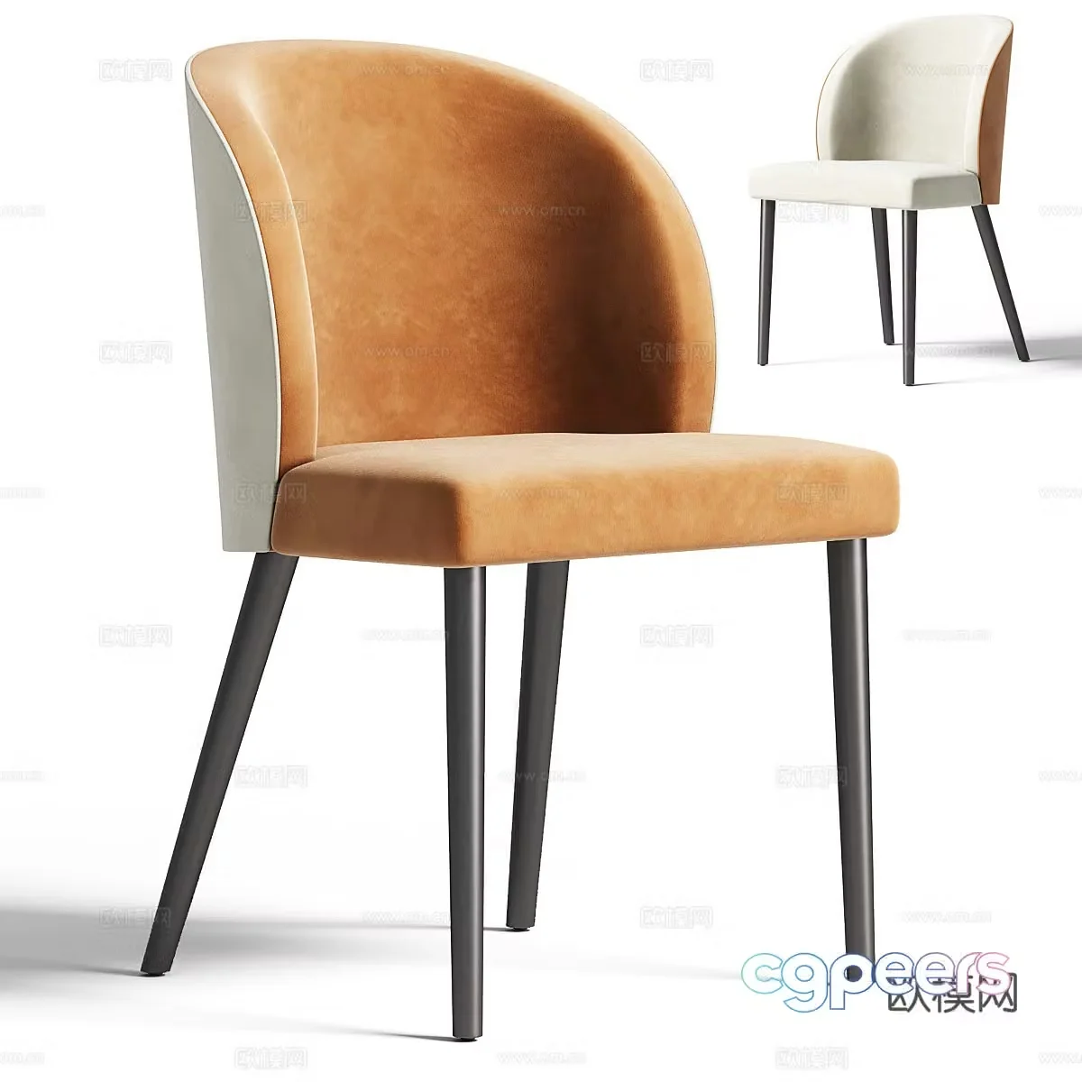 Fabric dining chair Simple dining chair Fabric single chair Fabric book chair Fabric backrest chair Fabric casual 3D model