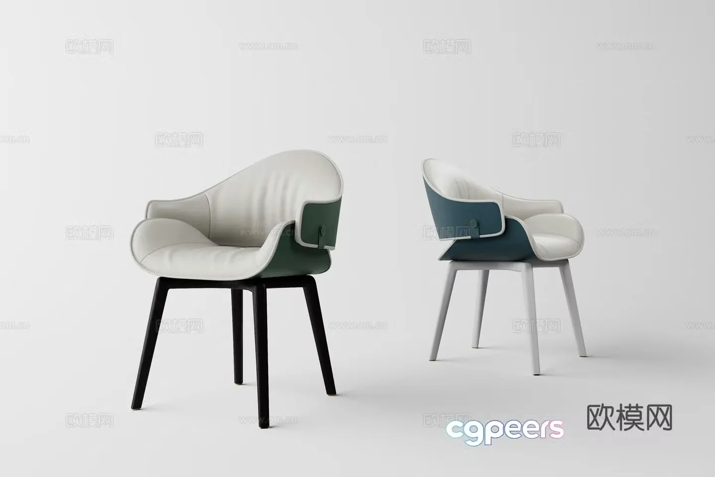 Modern light luxury single chair 3d model