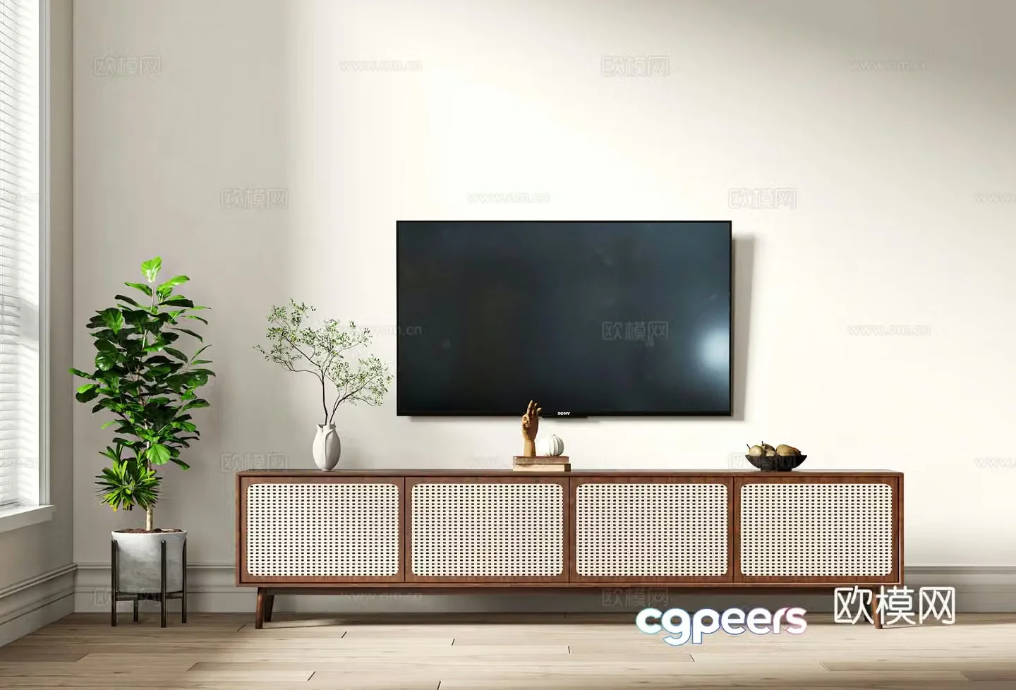 Wabi-sabi TV cabinet 3d model