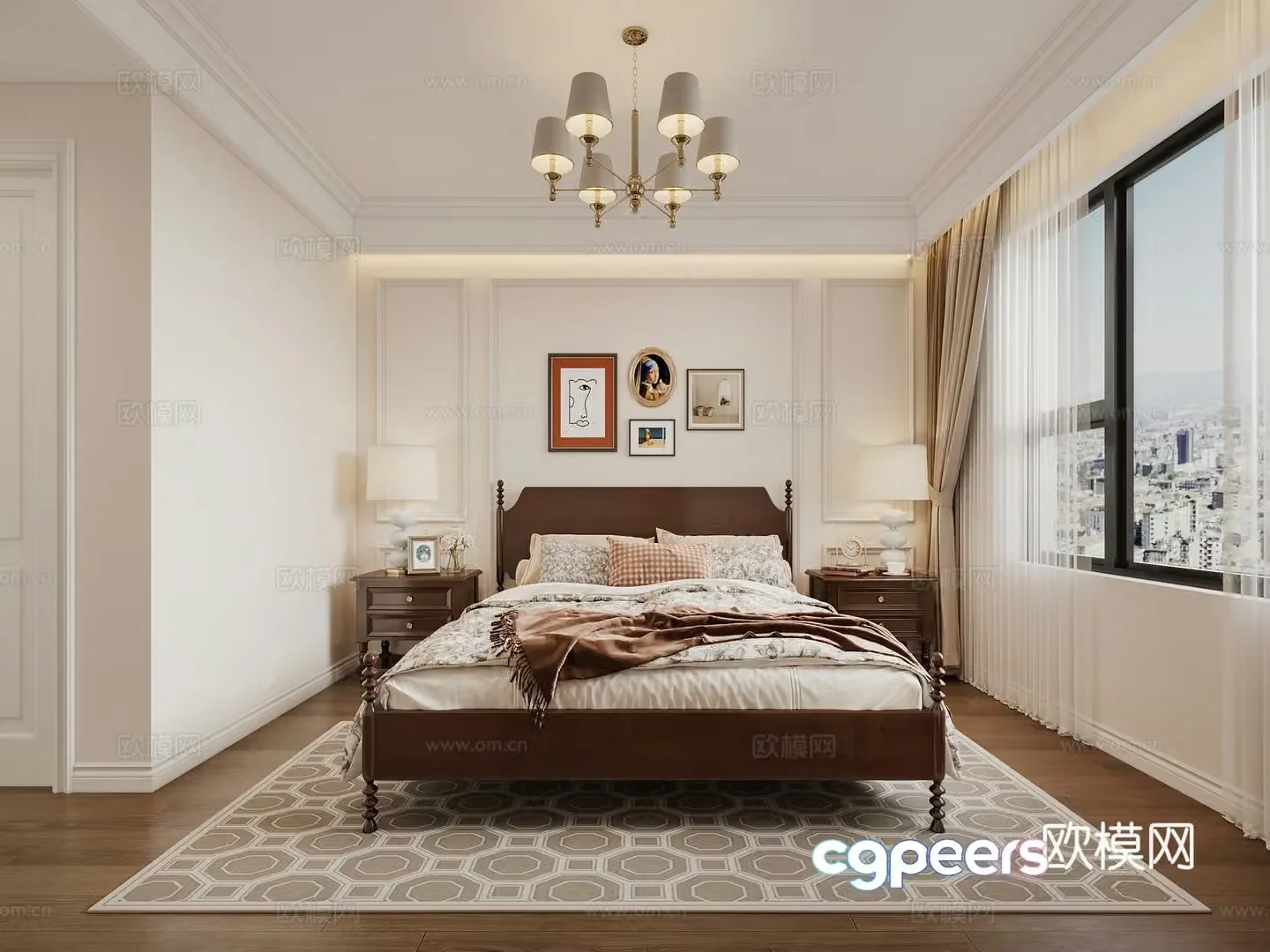 American bedroom 3d model