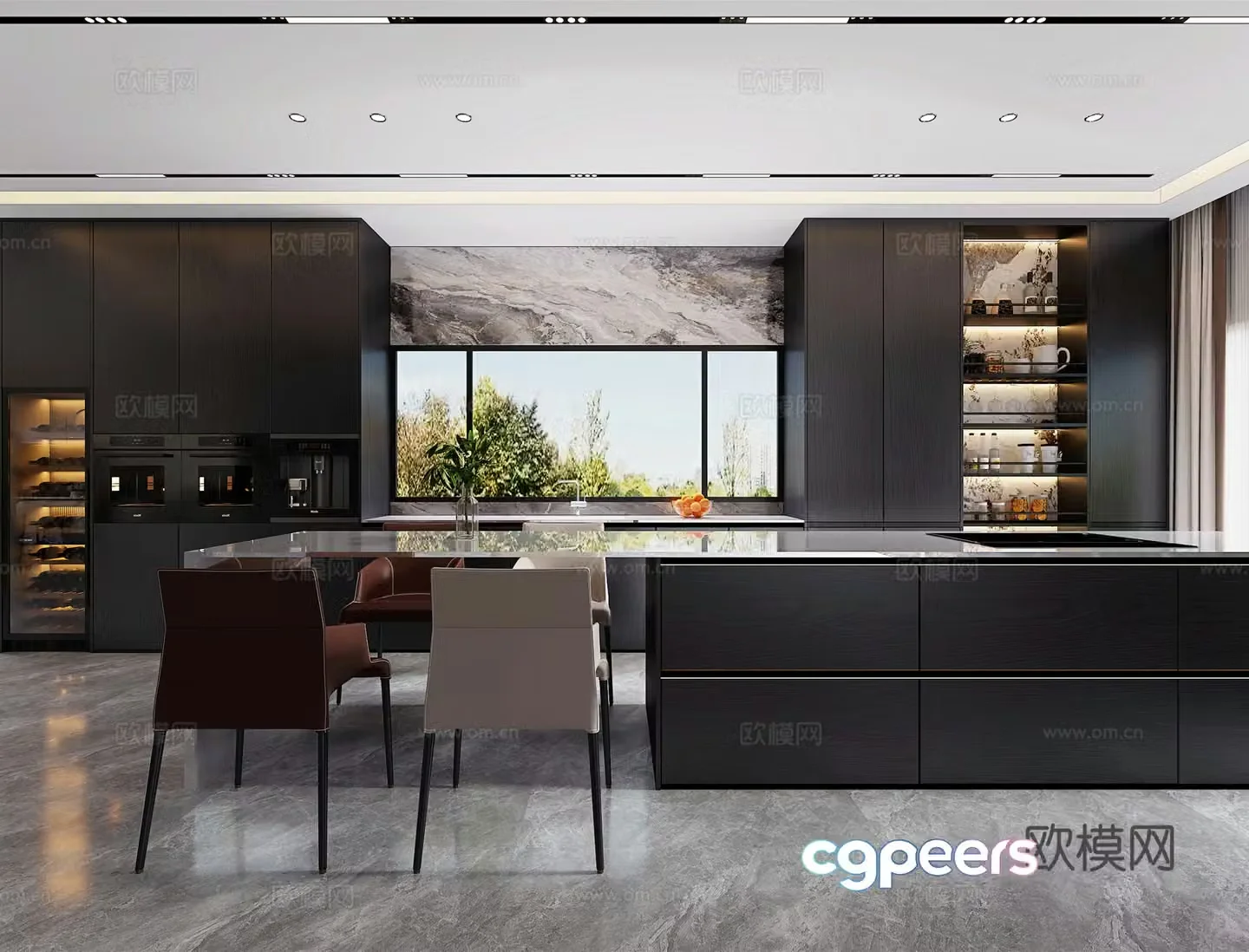 Modern restaurant western kitchen 3d model